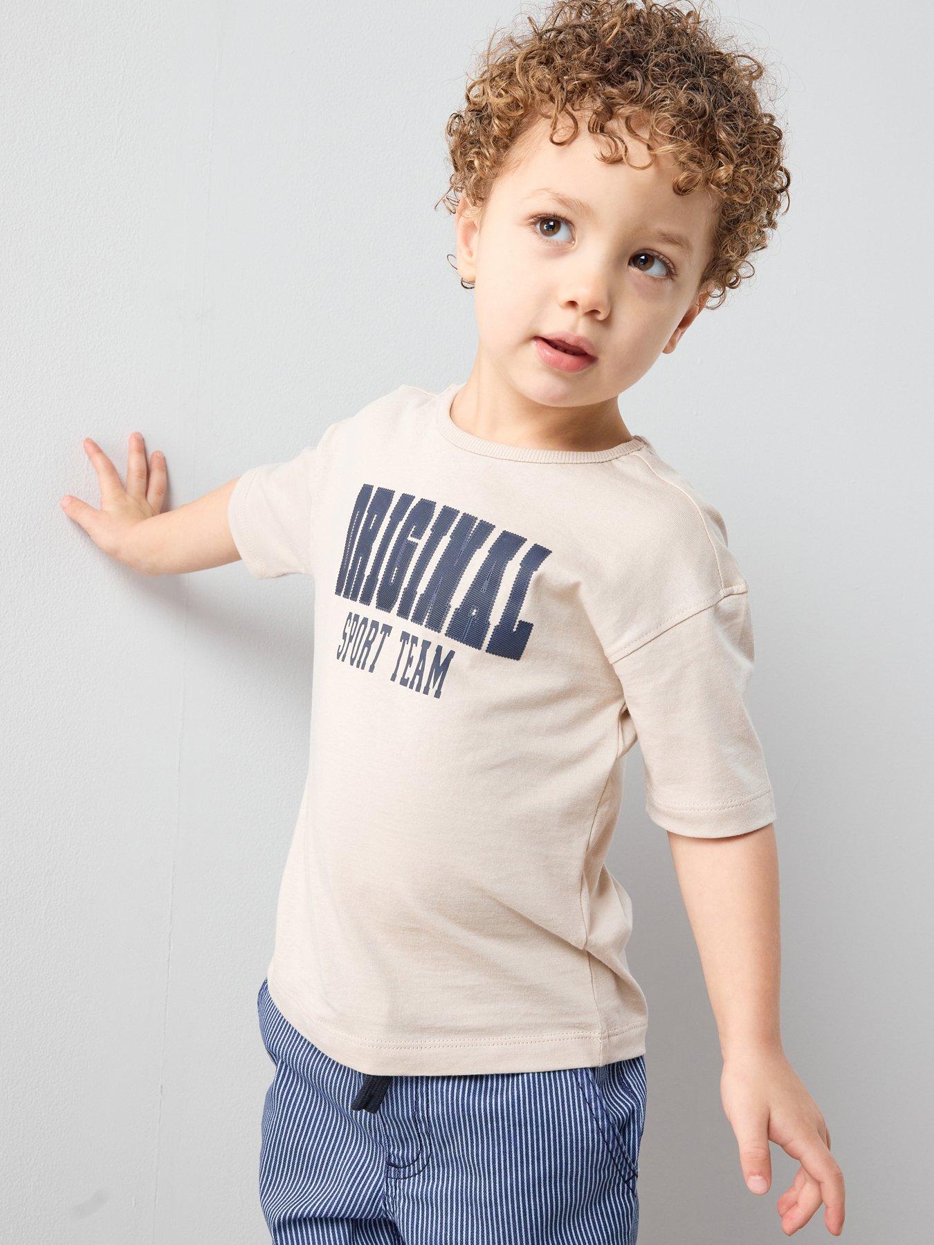 The Very Collection Boys Original Sports Applique Detail Tshirt - Cream