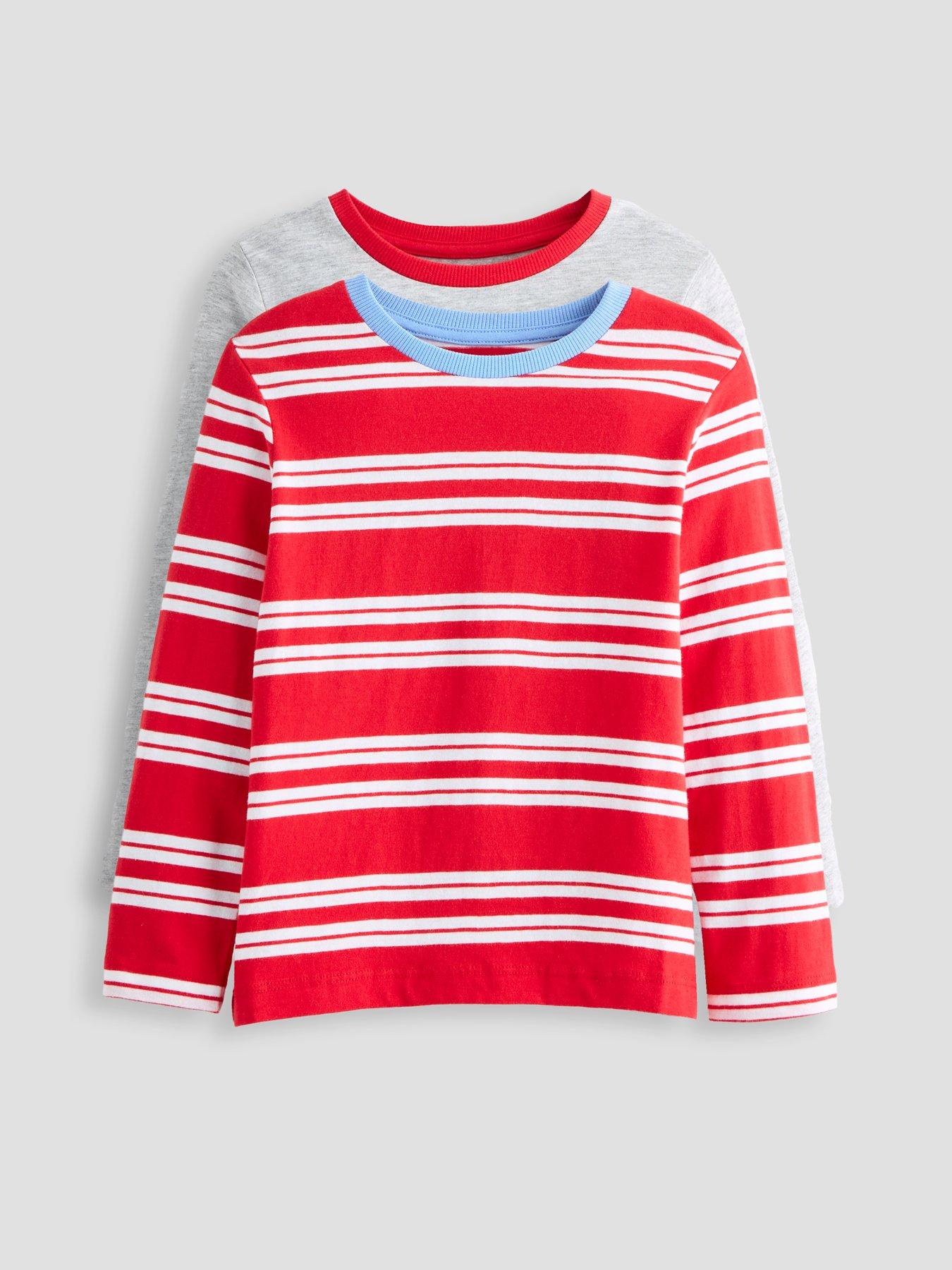 Image 1 of 5 of The Very Collection Boys 2 Pack Contrast Stripe Long Sleeve T-shirts - Multi