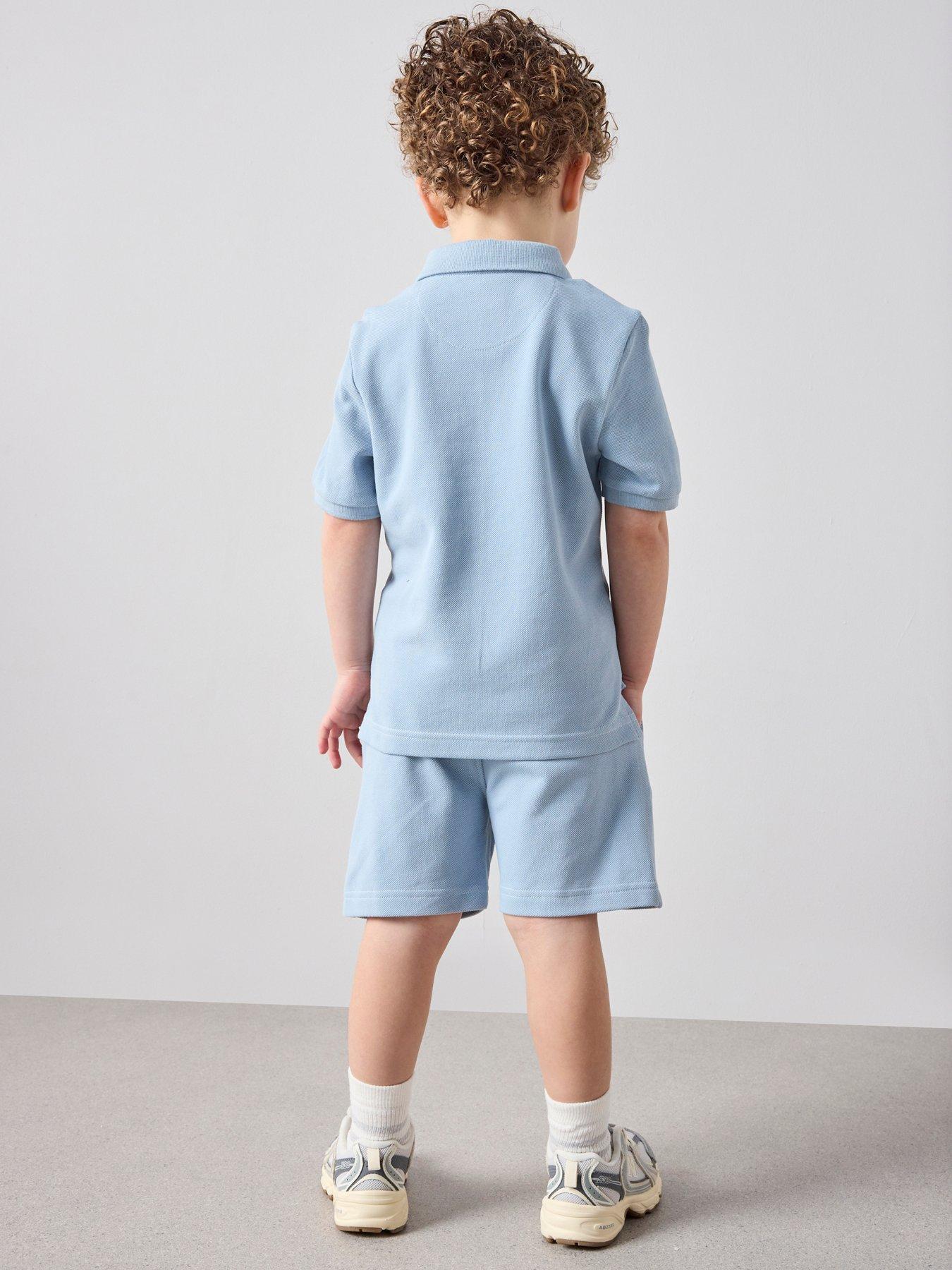 Image 2 of 7 of The Very Collection Boys Pique Polo and Shorts Set - Blue