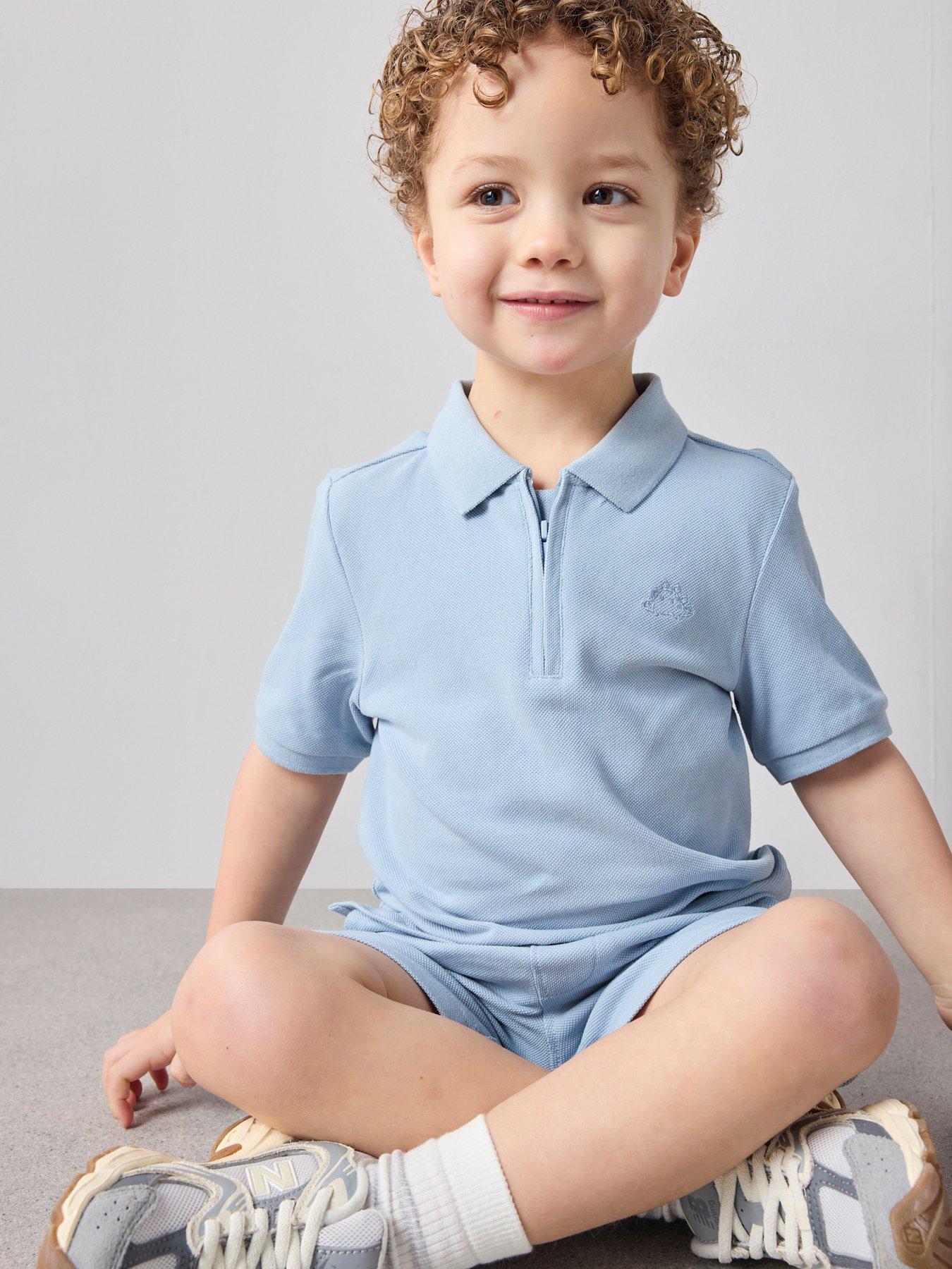 Image 5 of 7 of The Very Collection Boys Pique Polo and Shorts Set - Blue