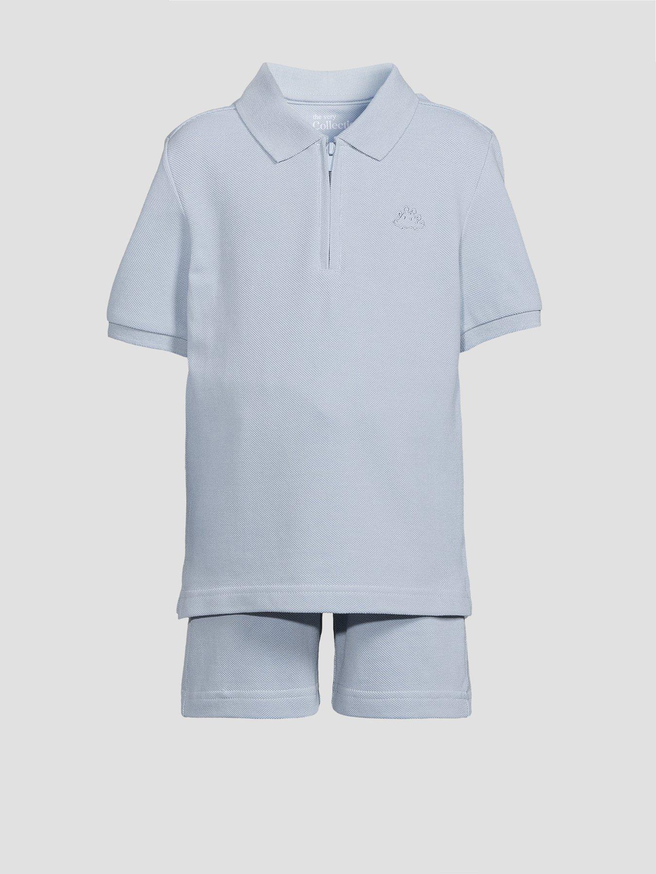 Image 7 of 7 of The Very Collection Boys Pique Polo and Shorts Set - Blue