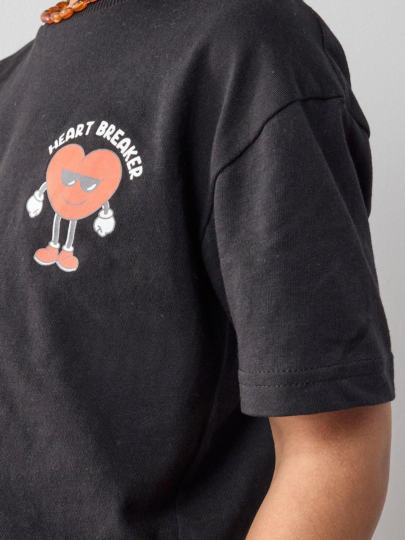 Image 4 of 6 of The Very Collection Boys Heart Breaker Graphic Short Sleeve T-shirt - Black