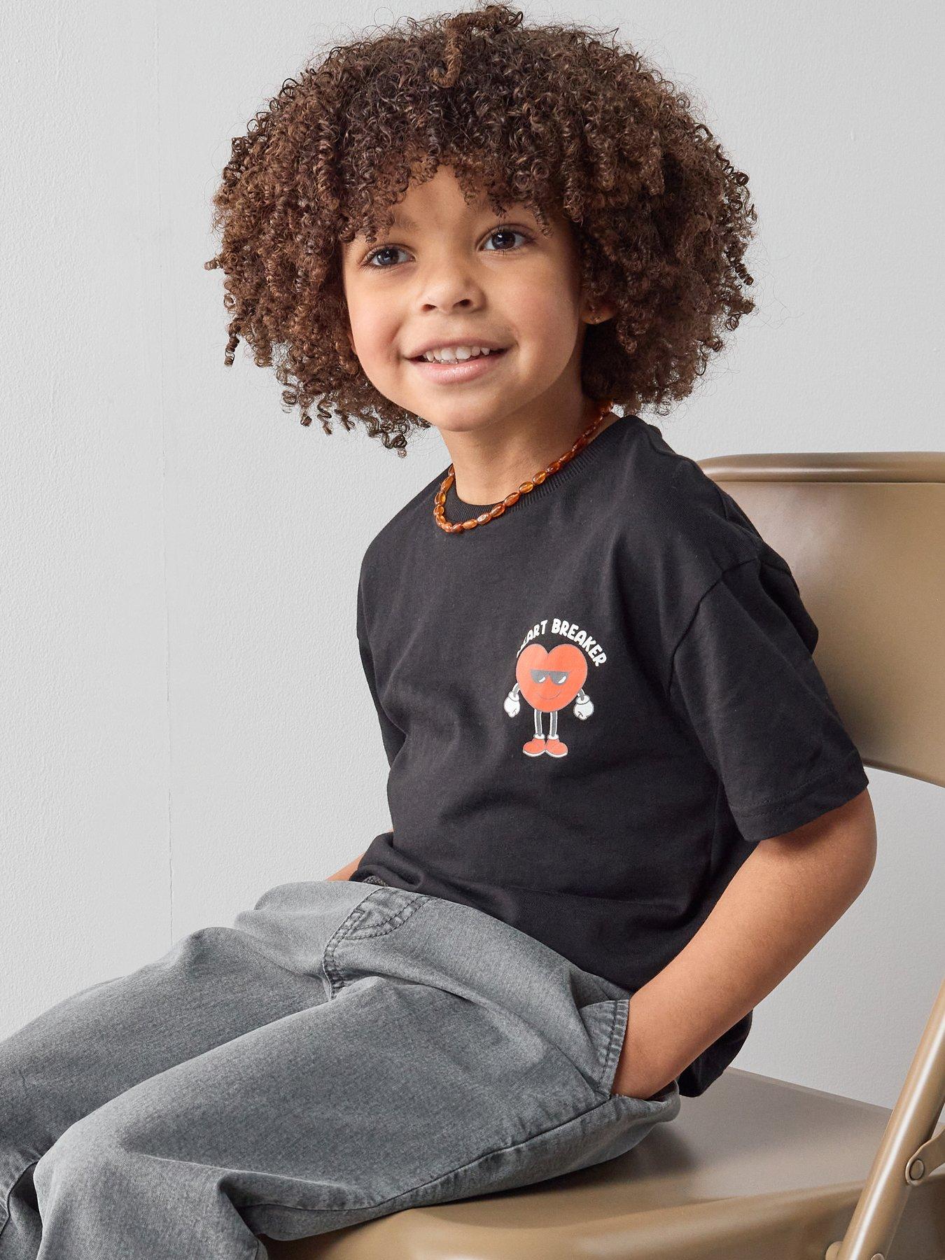 Image 5 of 6 of The Very Collection Boys Heart Breaker Graphic Short Sleeve T-shirt - Black