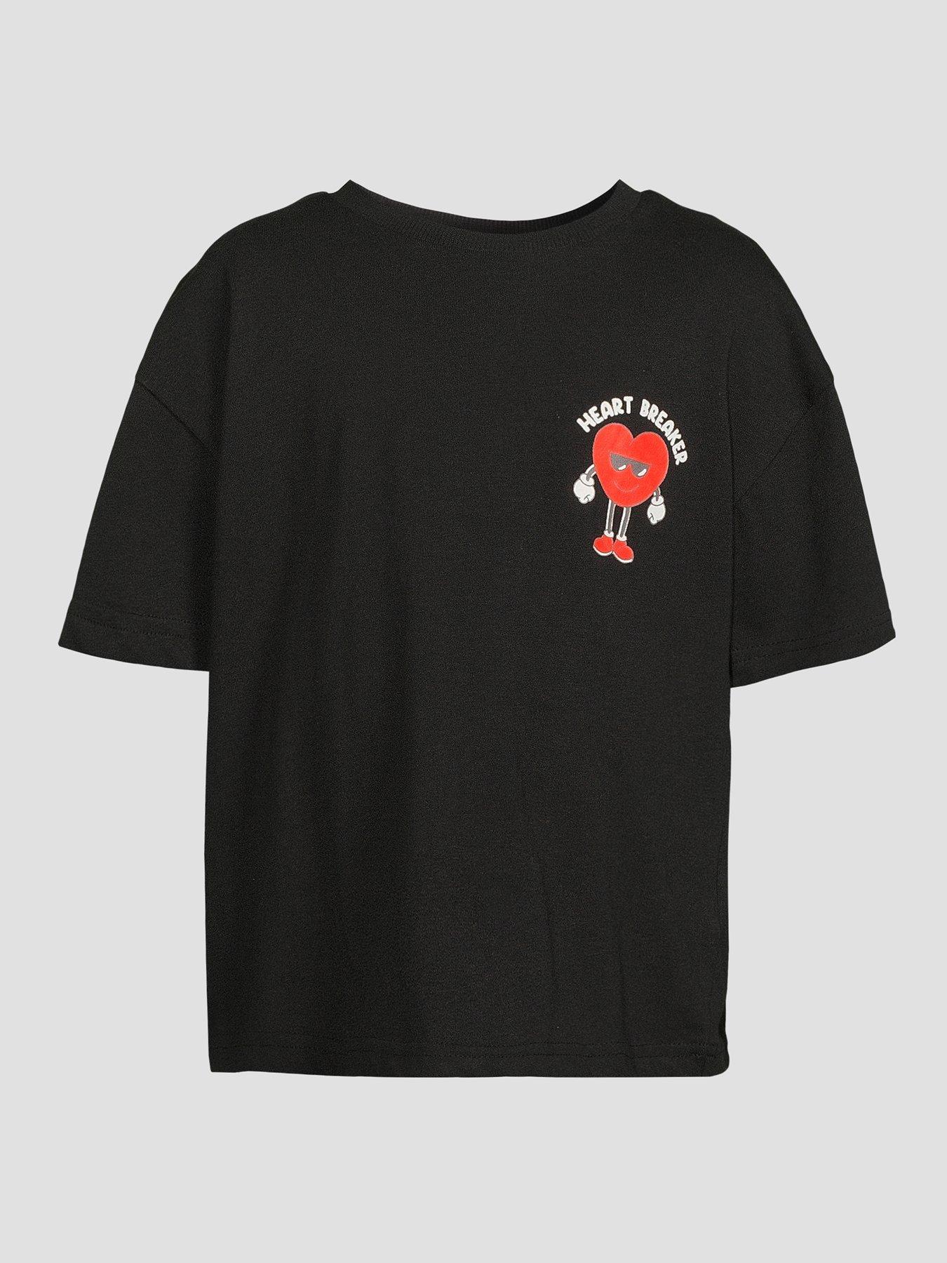 Image 6 of 6 of The Very Collection Boys Heart Breaker Graphic Short Sleeve T-shirt - Black