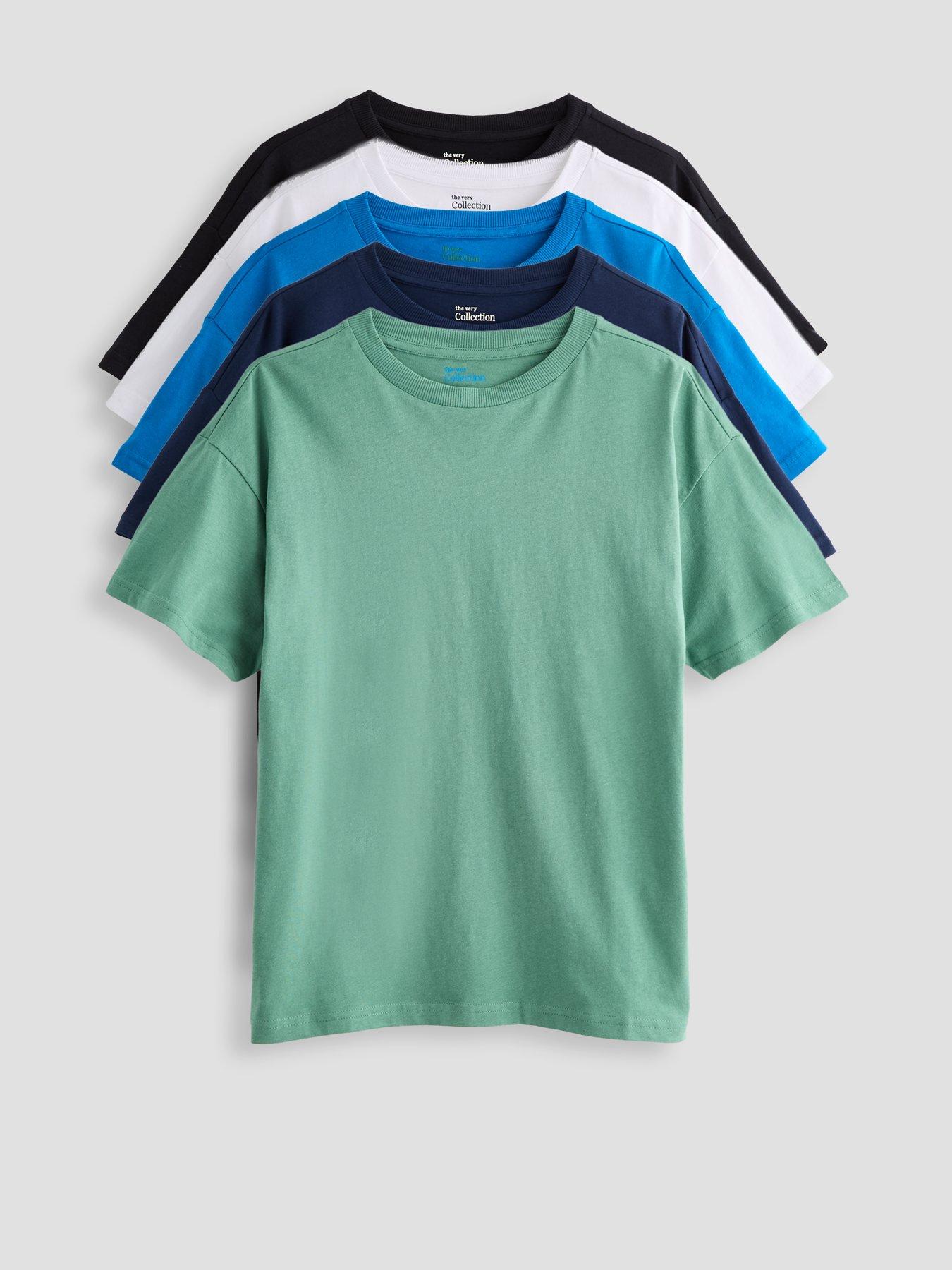 Image 1 of 5 of The Very Collection Boys 5 Pack Plain T-shirt - Multi