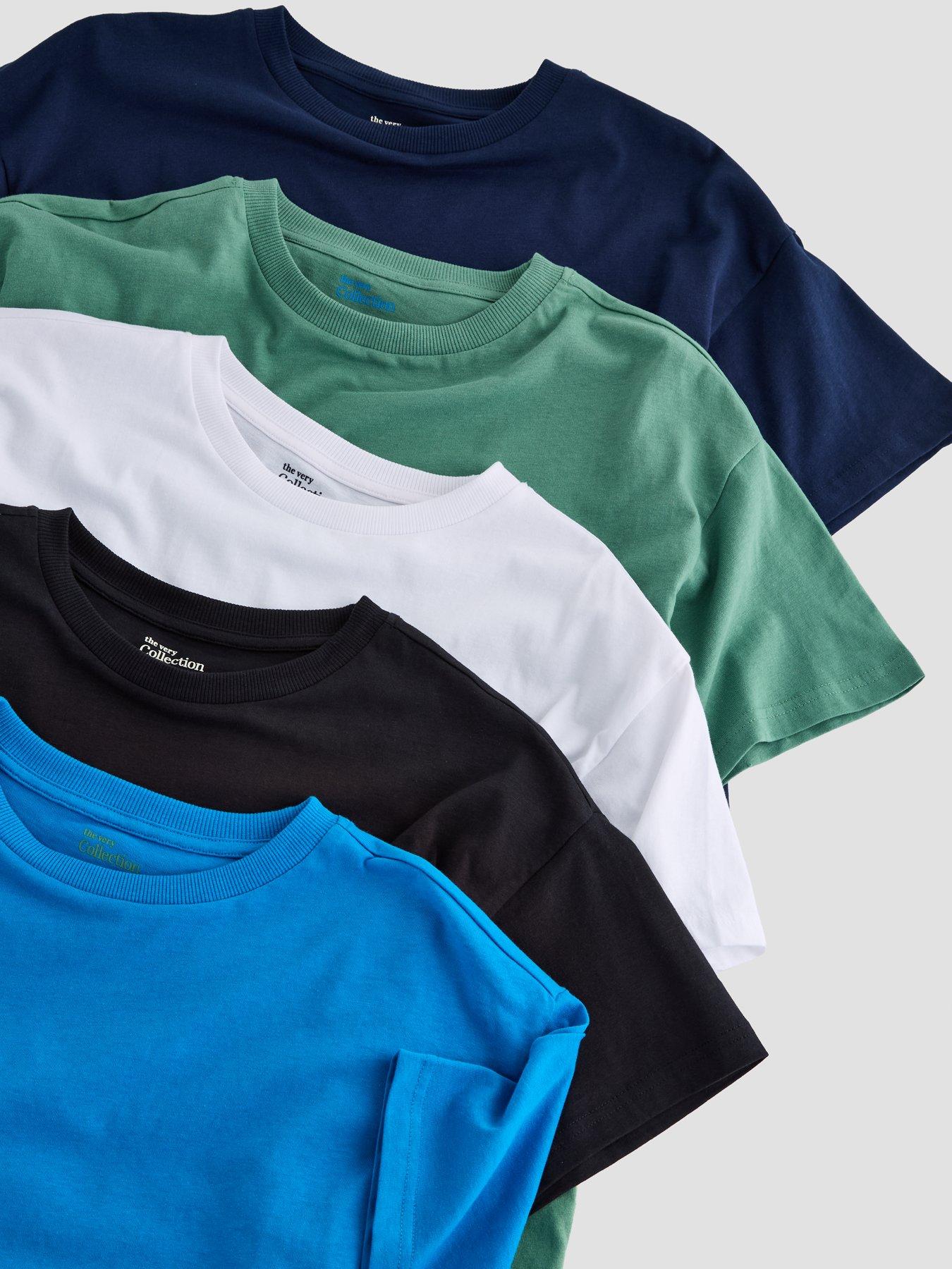 Image 4 of 5 of The Very Collection Boys 5 Pack Plain T-shirt - Multi