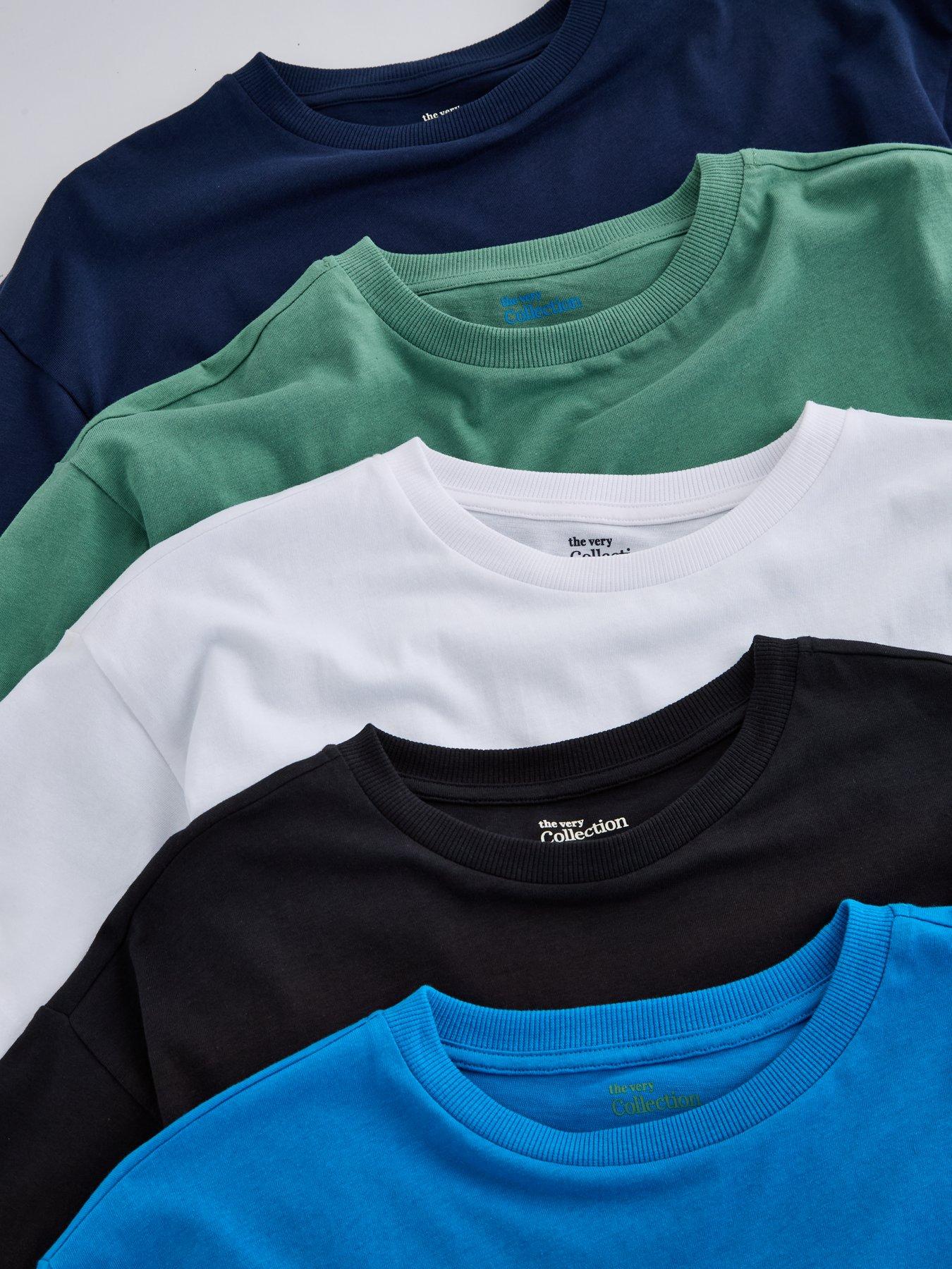 Image 5 of 5 of The Very Collection Boys 5 Pack Plain T-shirt - Multi