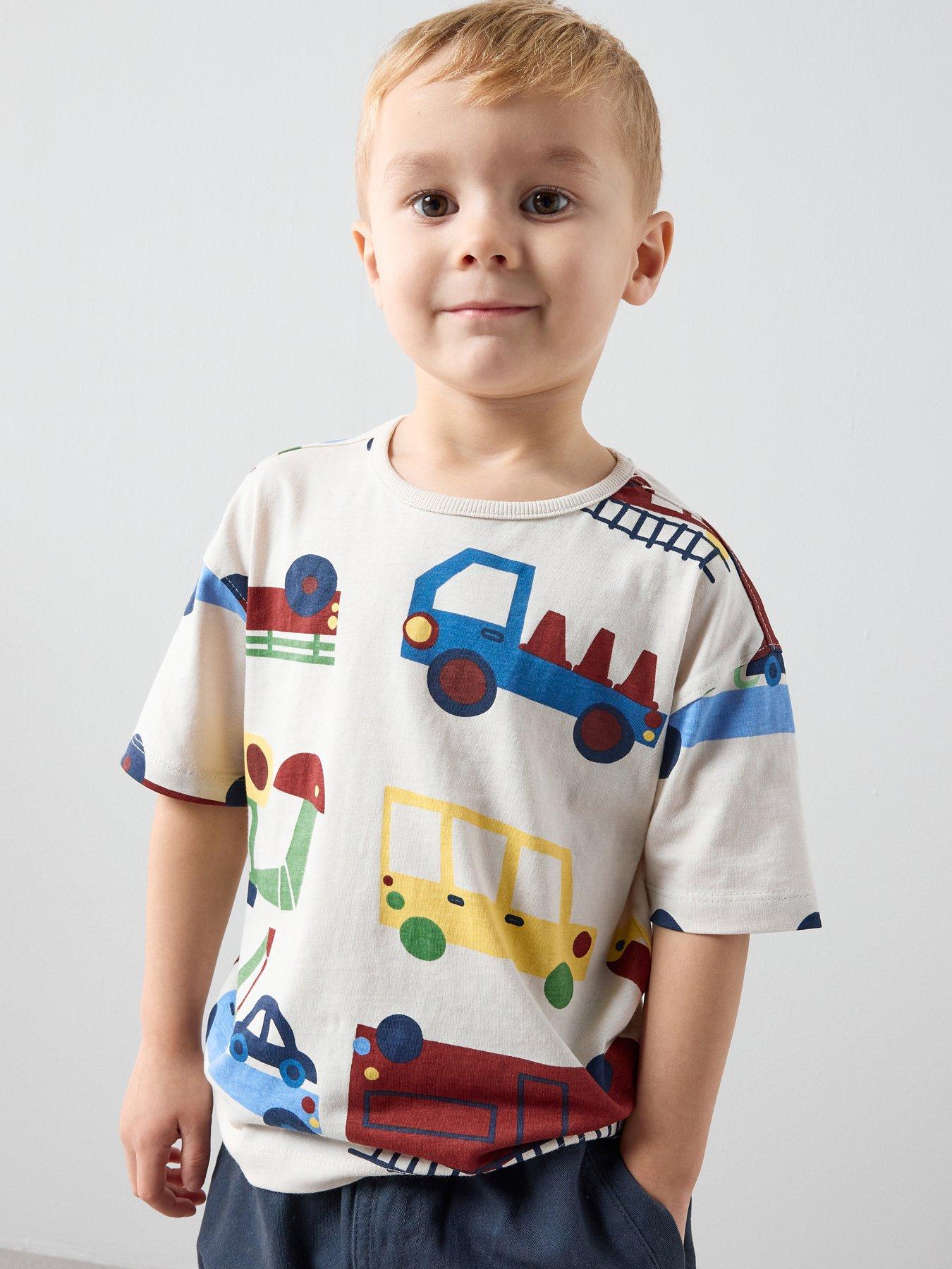 The Very Collection Boys Short Sleeve Transport Print T-shirt - Multi