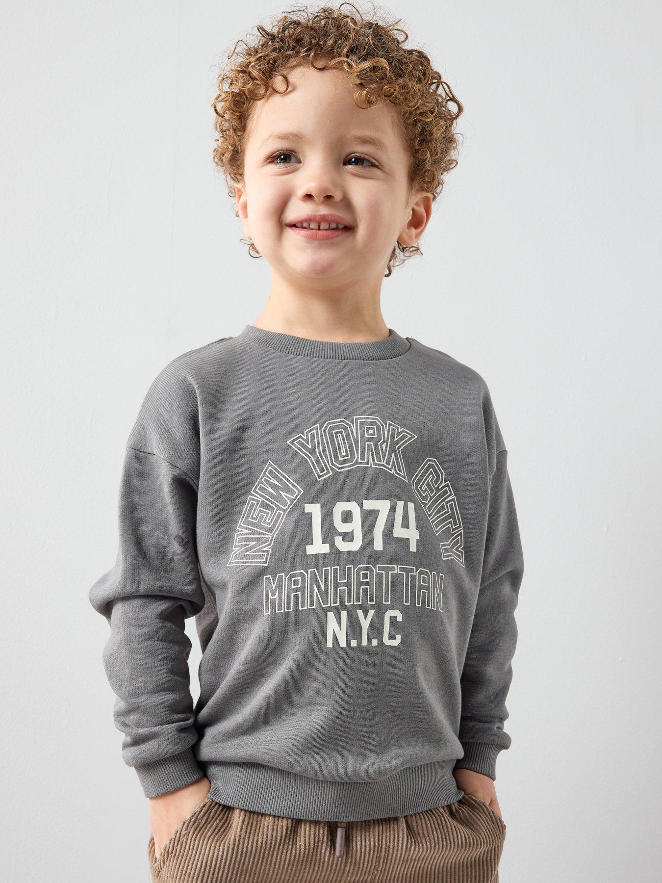 The Very Collection Boys City Slogan Sweatshirt - Grey