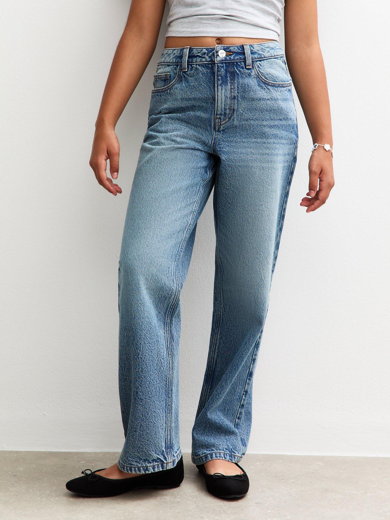 New Look 915 Girls Baggy Leg Jeans - Blue