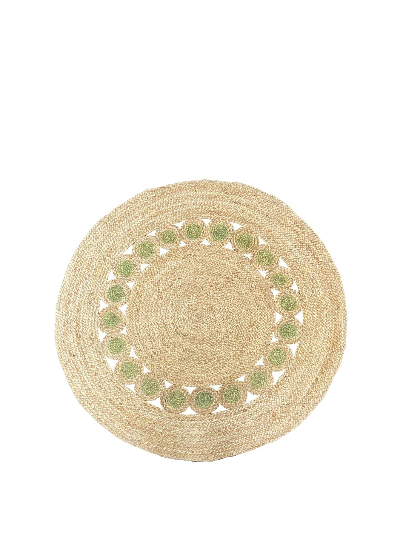 Image 1 of 1 of Esselle Prestwich Circle Hand Braided Olive Rug 140D