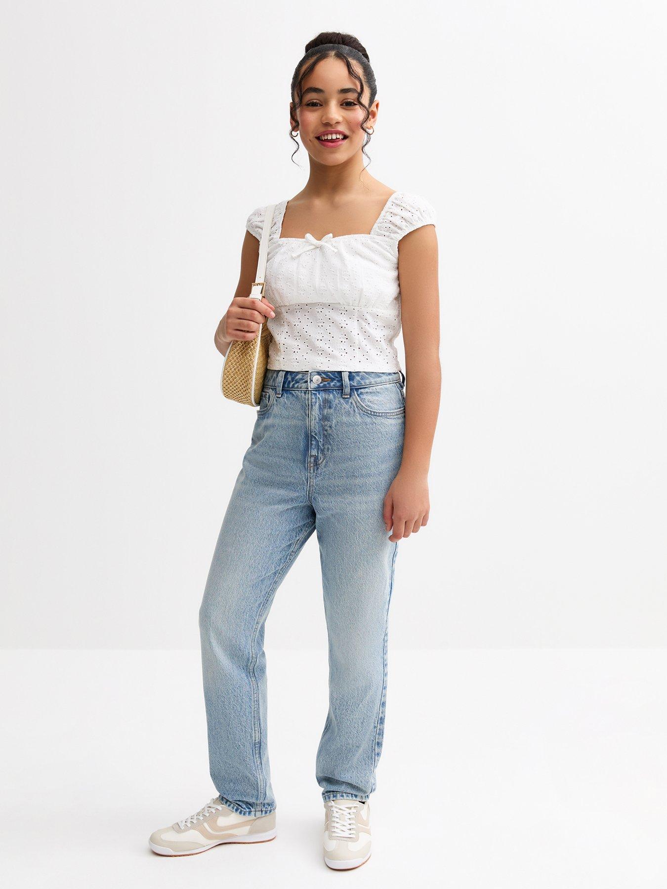 New Look 915 Girls Vintage Mom Jeans - Blue