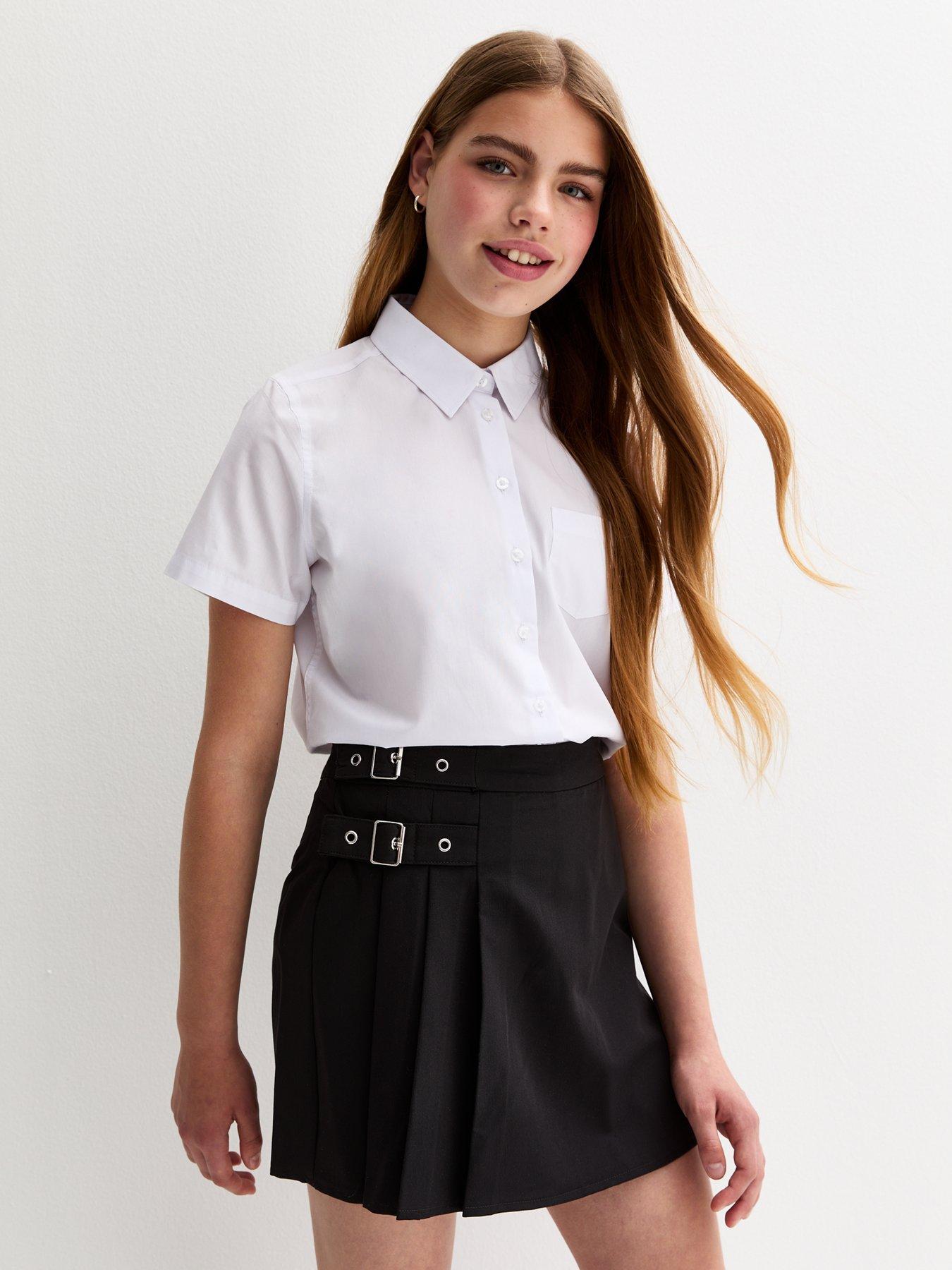New Look 915: Girls Buckle Trim School Skort - Black