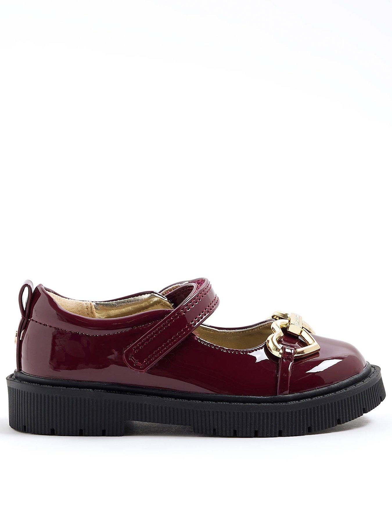 River Island Mini Girls Heart Snaffle Mary Jane Shoe - Red