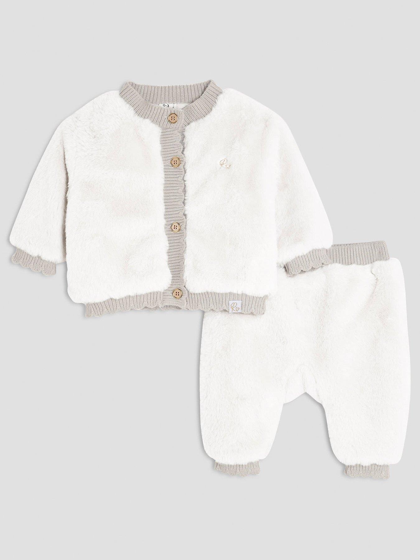 undefined Girls Fur Bomber Set - Grey