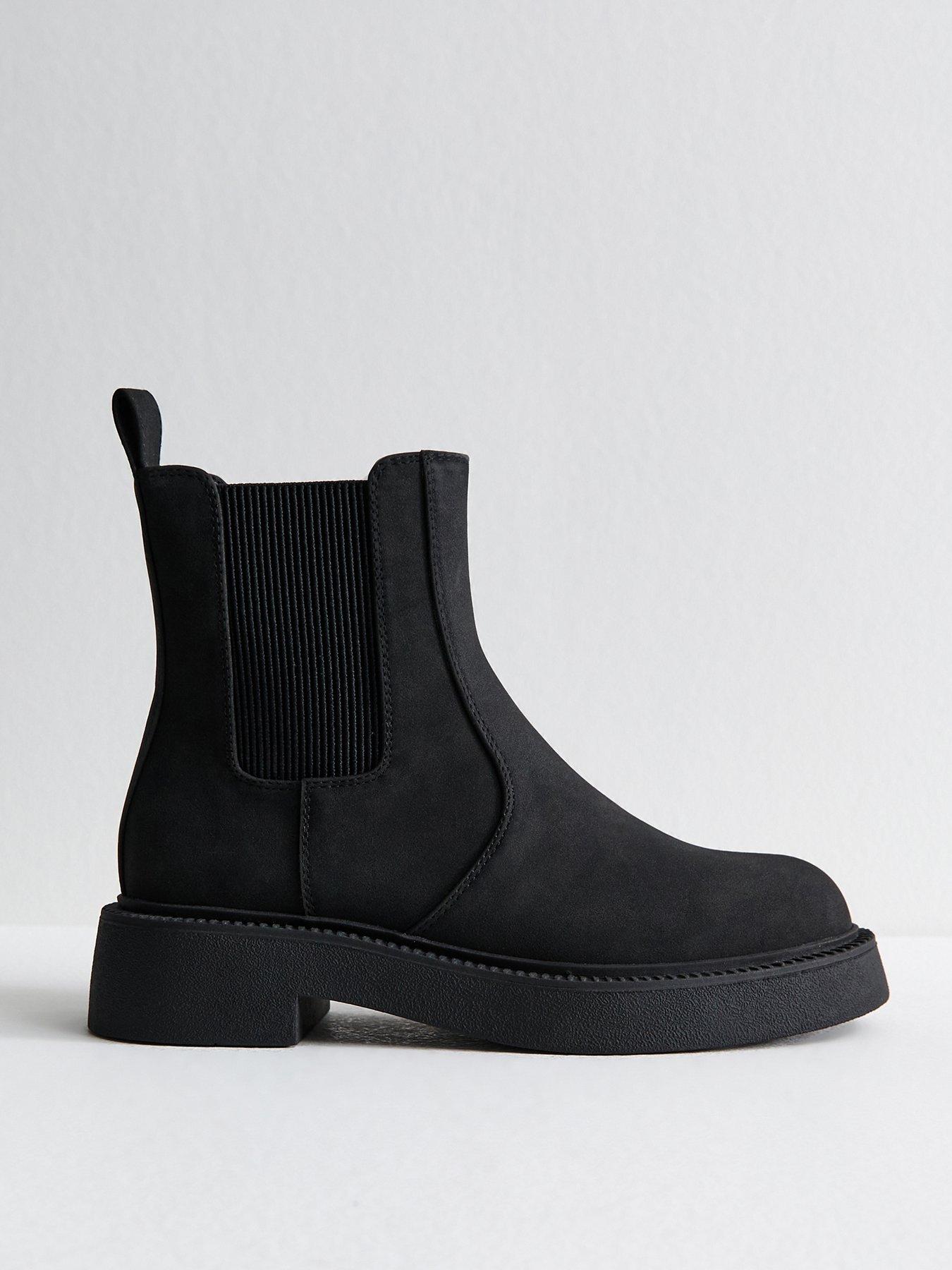 New Look Black Faux Suede Ankle Boots