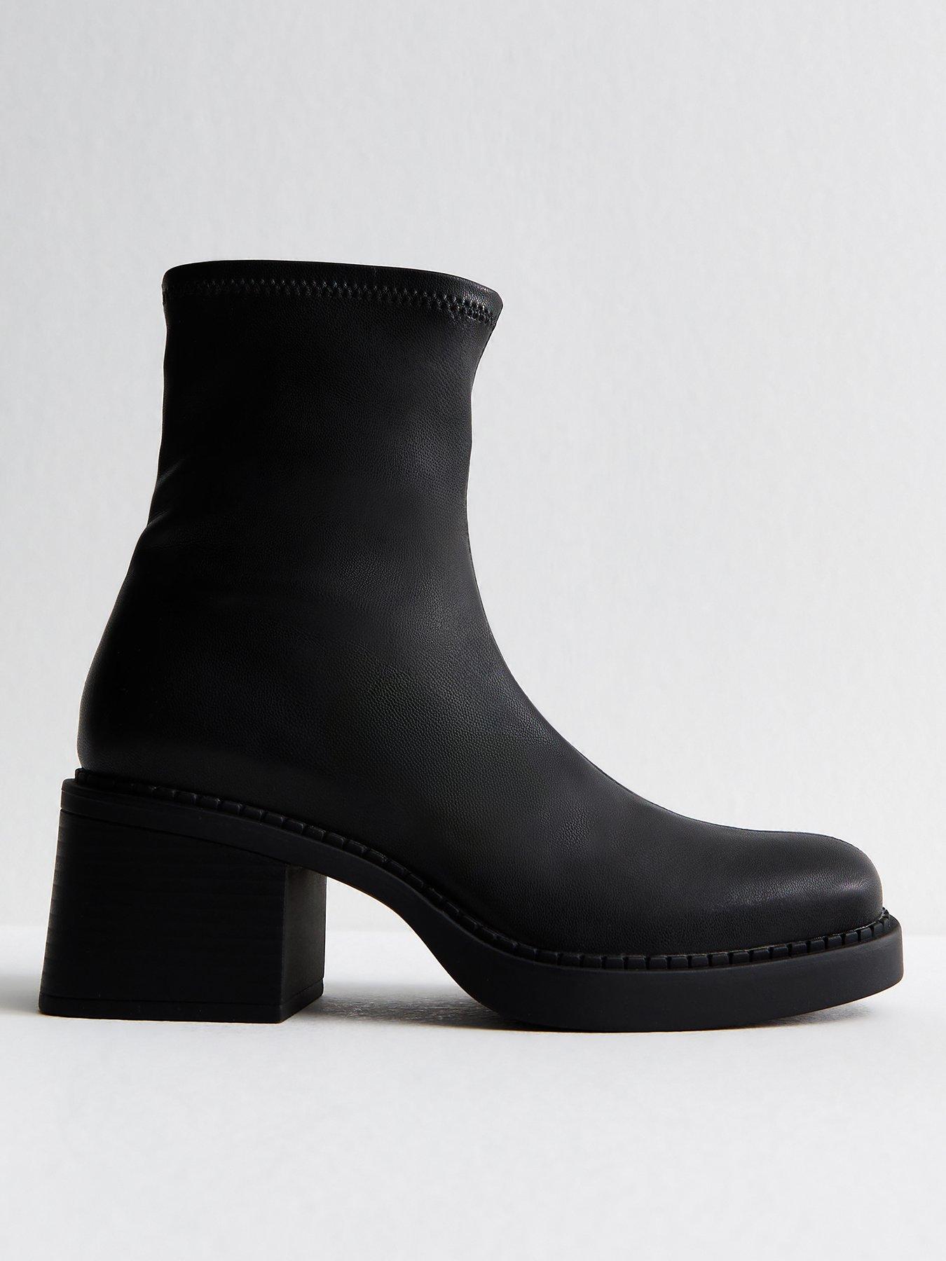 New Look Chunky Block Heel Ankle Boots - Black