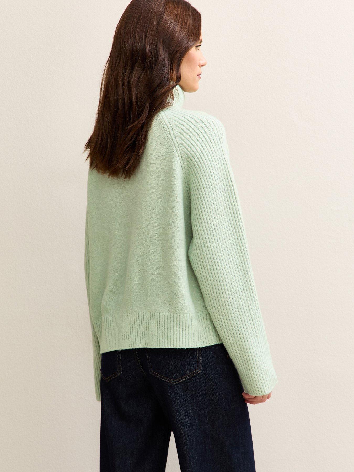 Image 2 of 4 of New Look Mint Green Rib Roll Neck Jumper