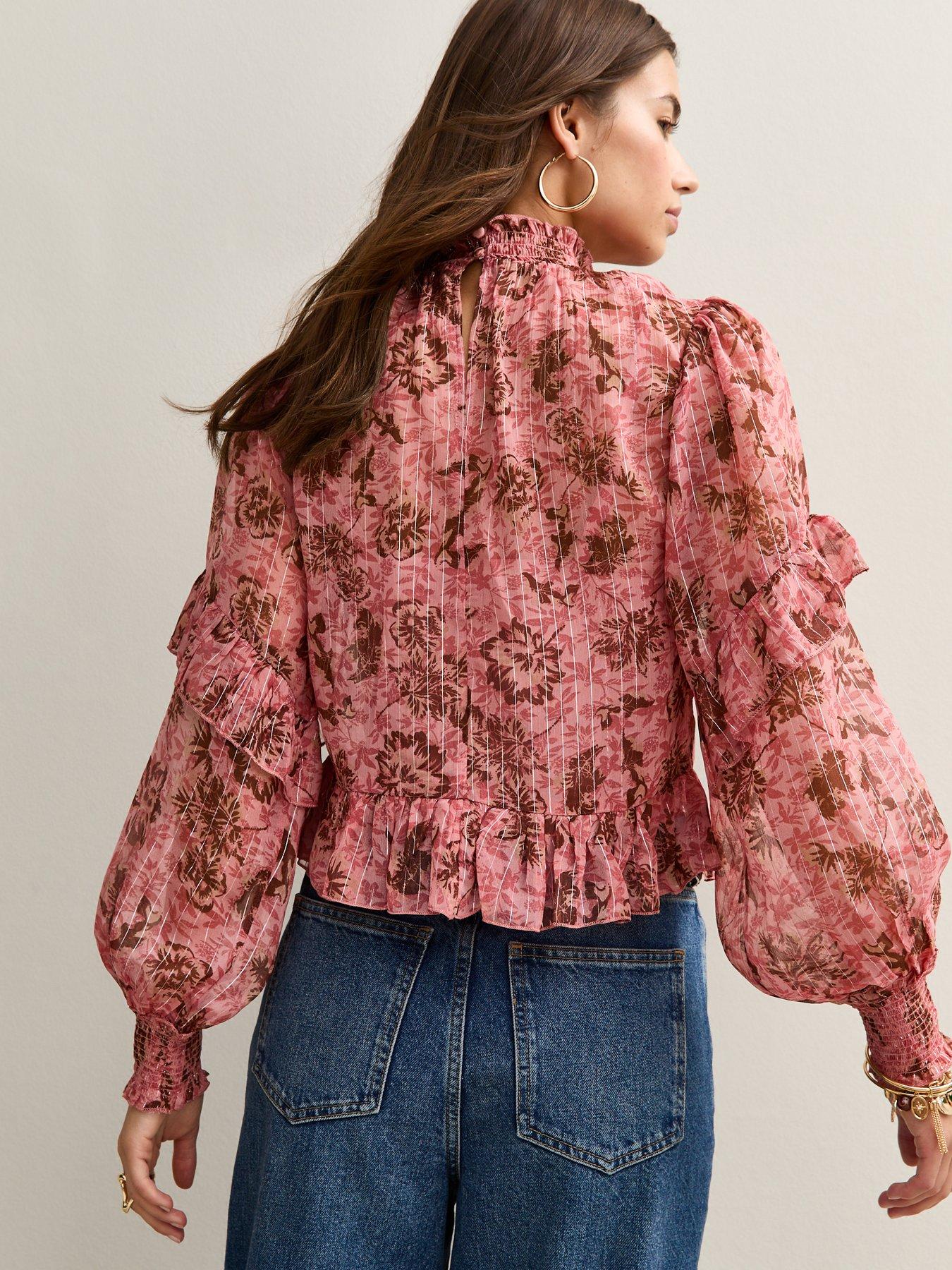 New Look Ruffle Trimmed Blouse - Pink | Very