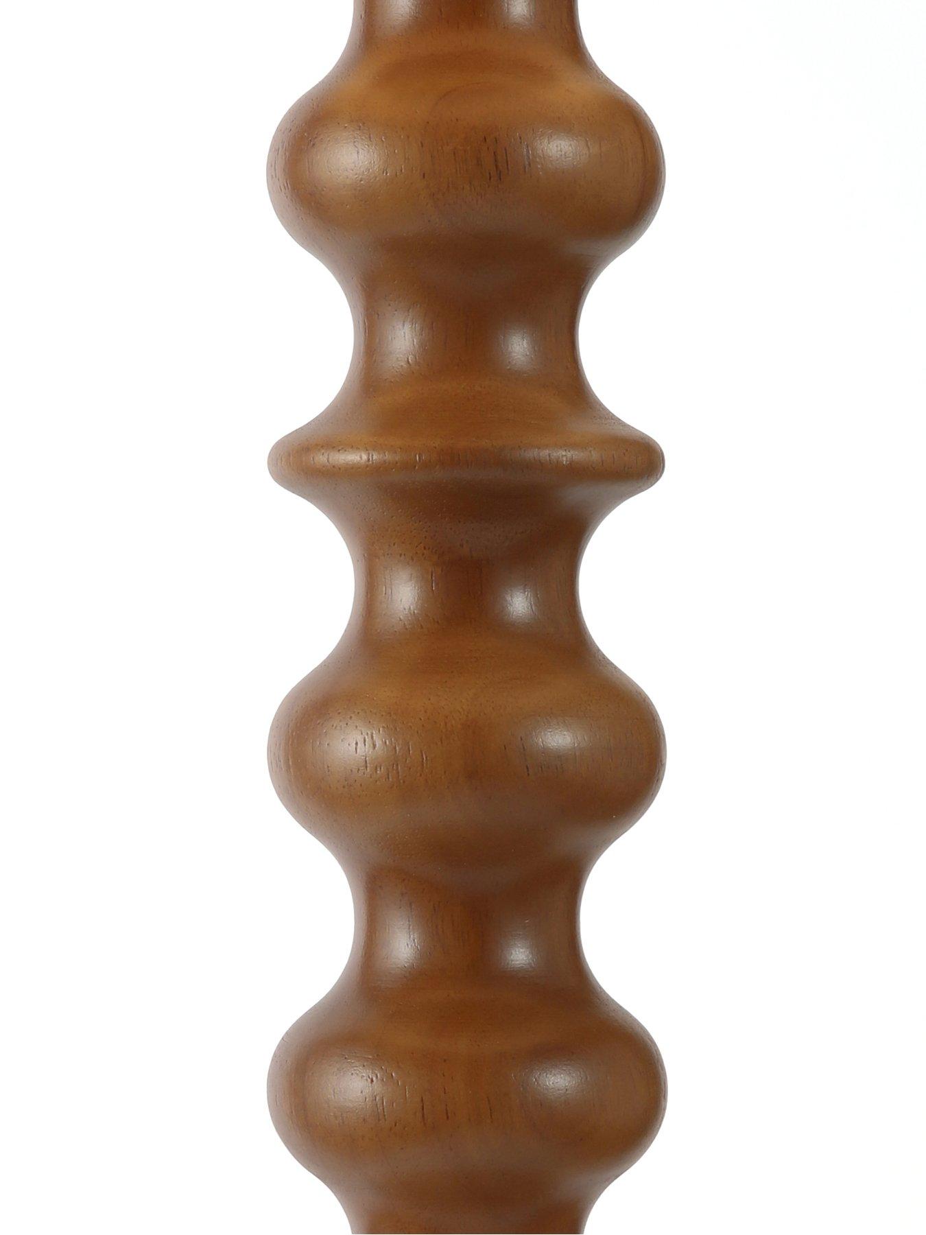 Image 4 of 6 of The Very Collection Bobbin Floor Lamp With Linen Shade