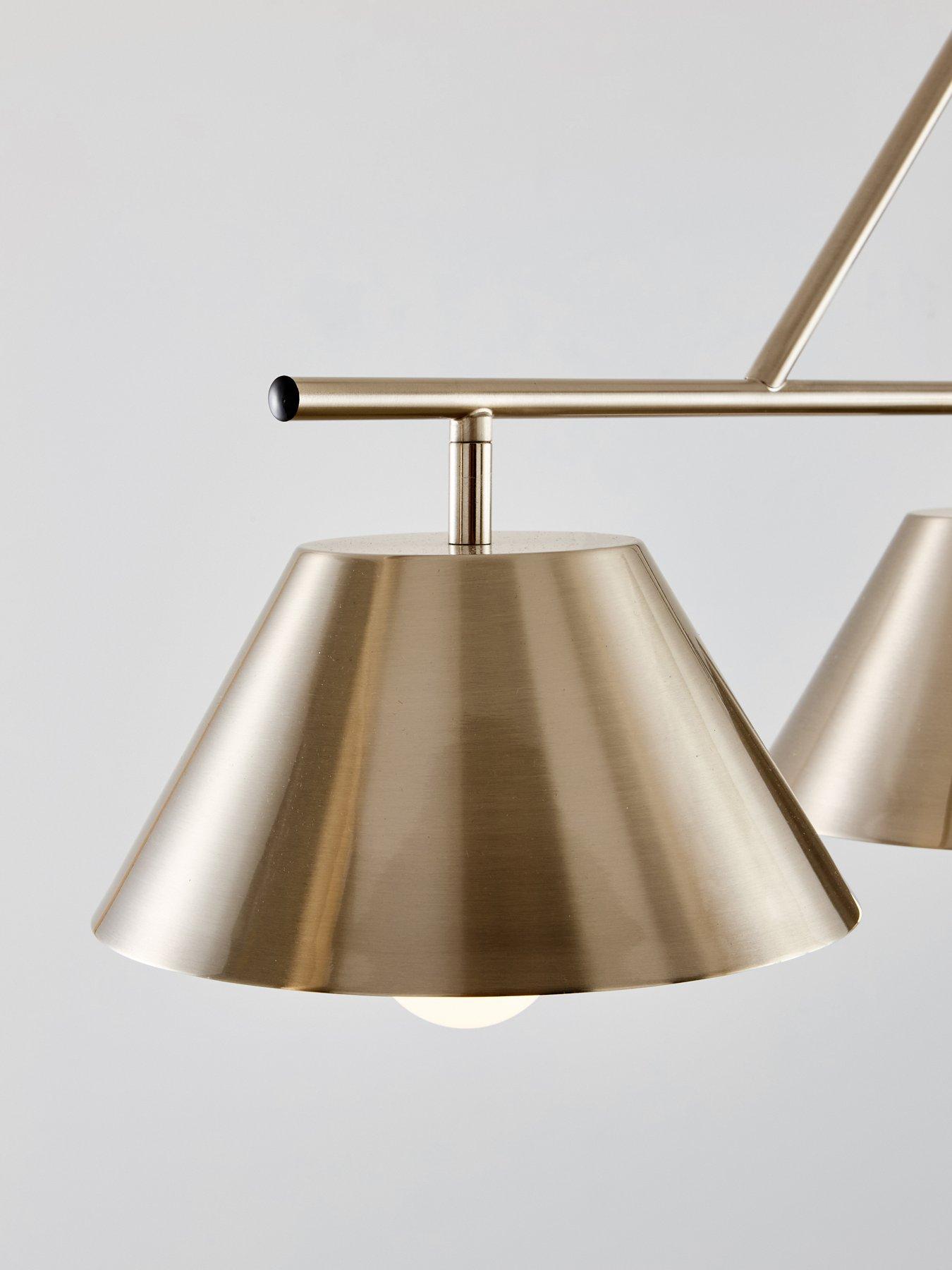 Image 6 of 7 of The Very Collection 3 Light Metal Conical Shade Bar