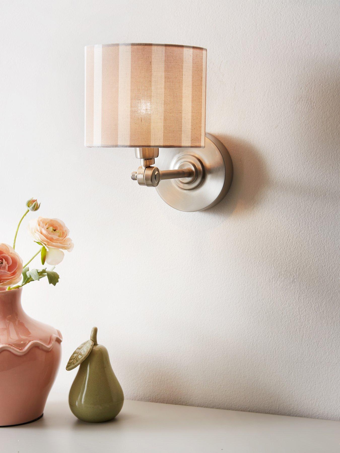 Image 1 of 7 of The Very Collection Rechargeable Wall Light With Striped Shade