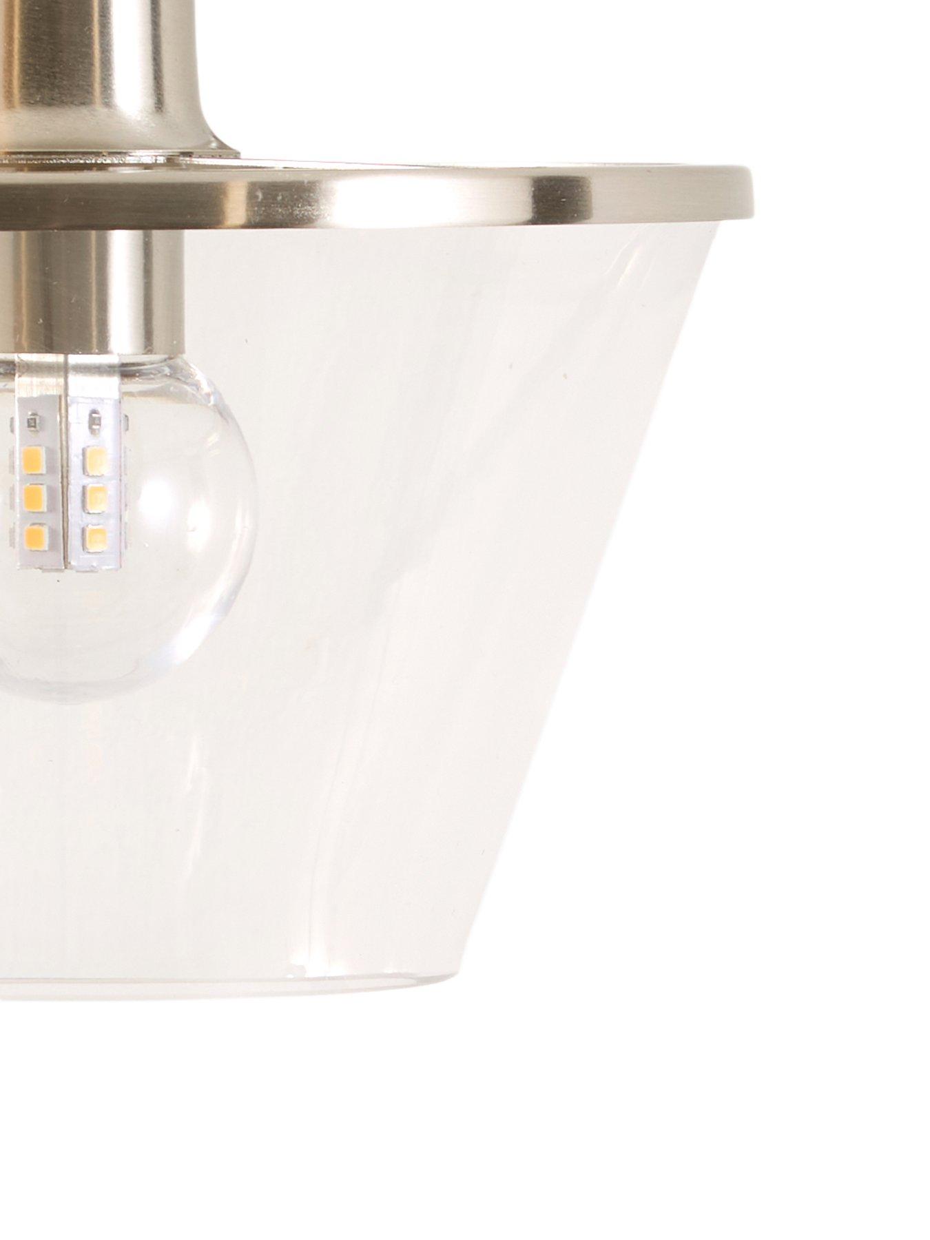 Image 4 of 6 of The Very Collection Rechargeable Wall Light With Clear Glass Conical Shade With Metal Trim