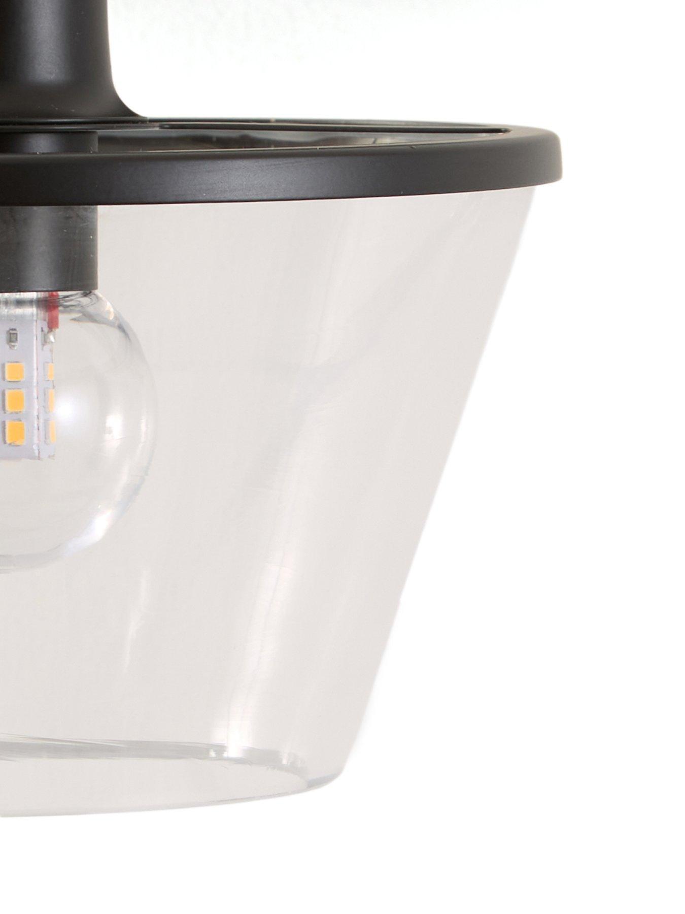 Image 6 of 6 of The Very Collection Rechargeable Wall Light With Clear Glass Conical Shade With Metal Trim