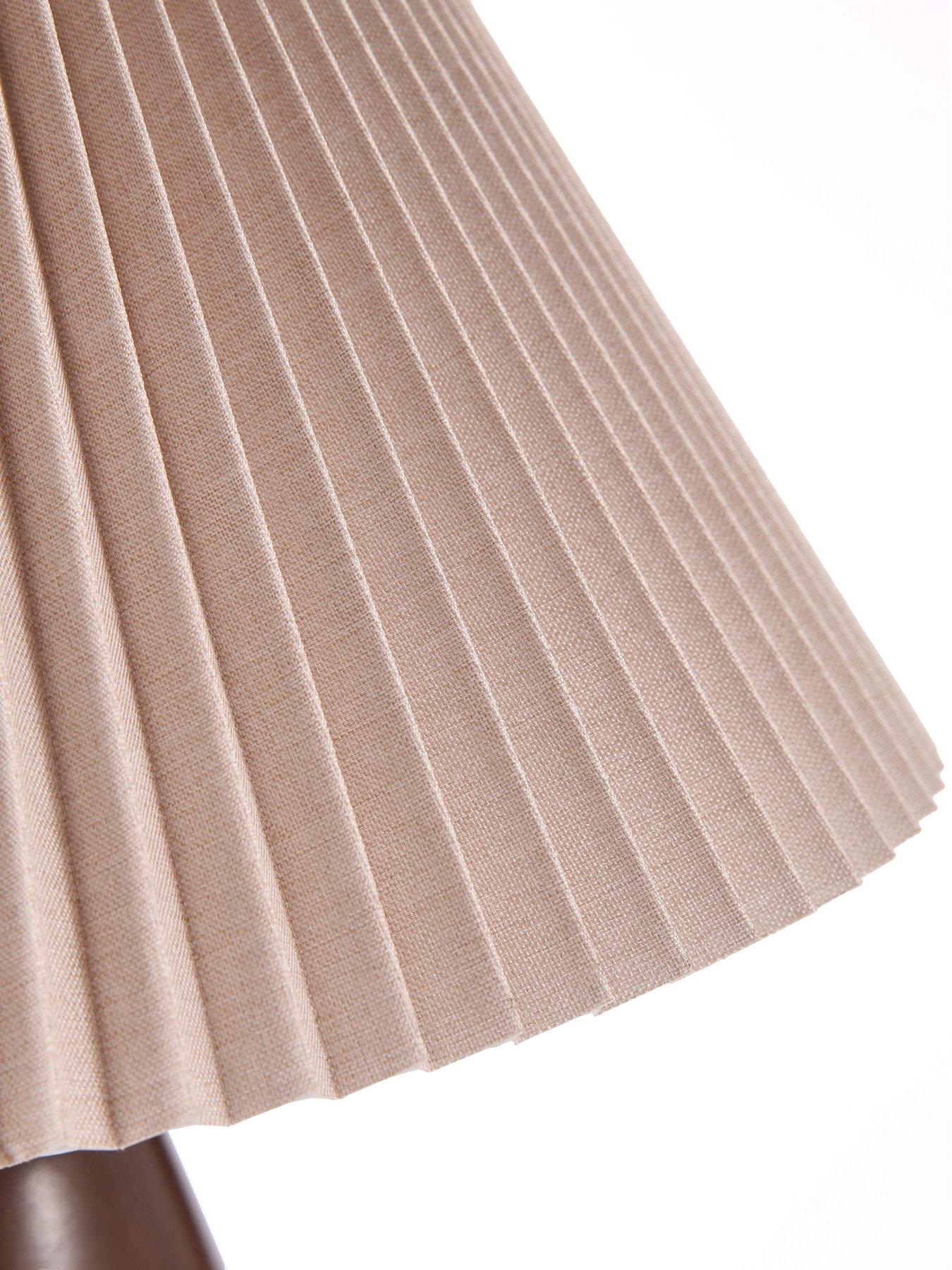 Image 4 of 6 of The Very Collection Walnut Table Lamp With Pleated Shade
