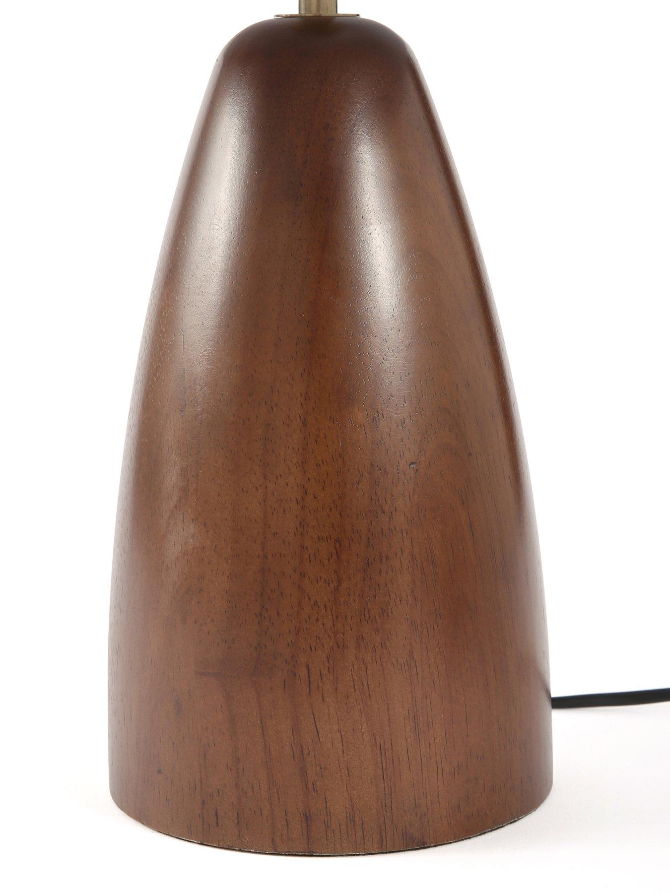 Image 5 of 6 of The Very Collection Walnut Table Lamp With Pleated Shade