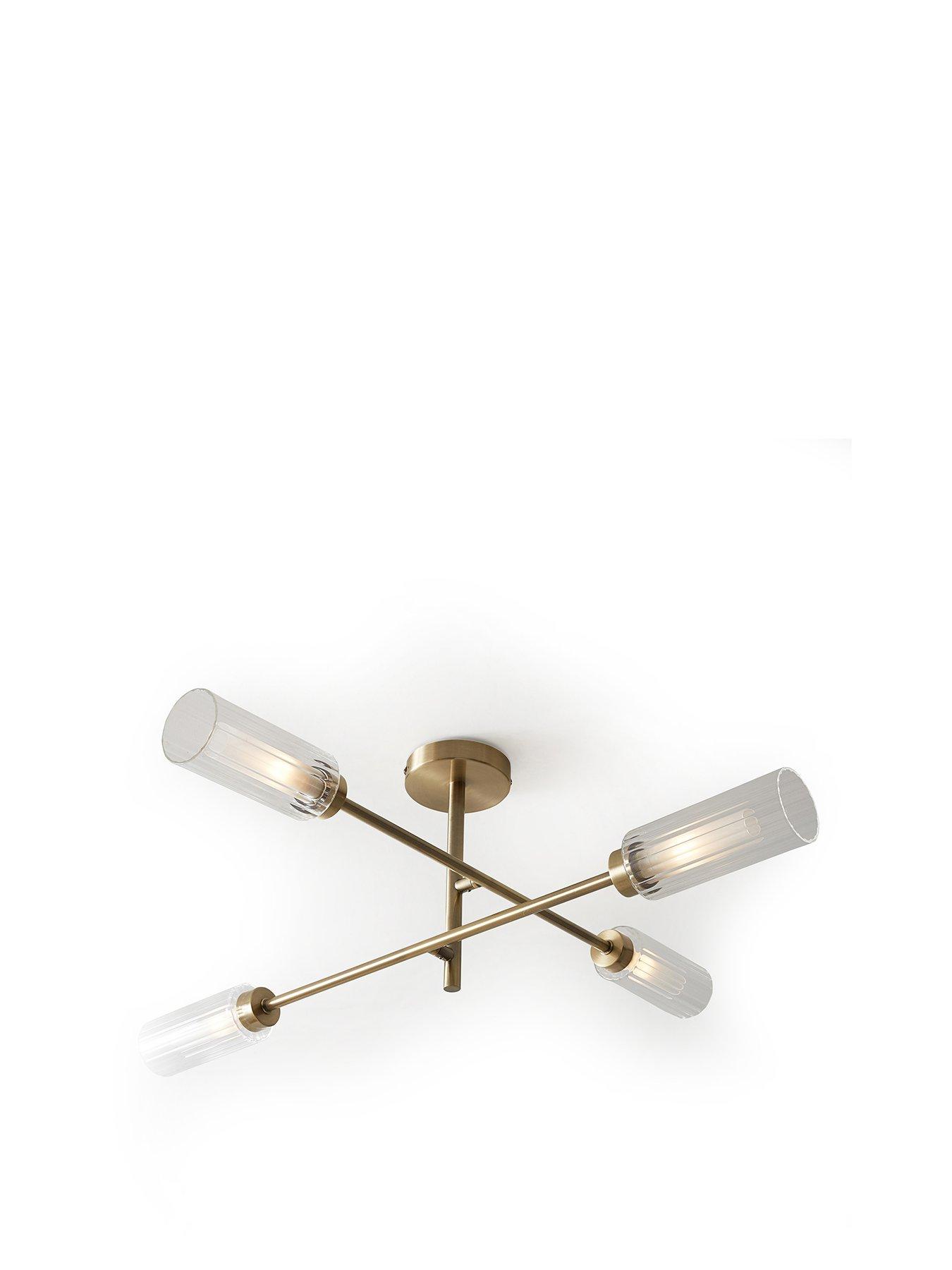 Image 2 of 5 of The Very Collection Ribbed Glass Ceiling Light