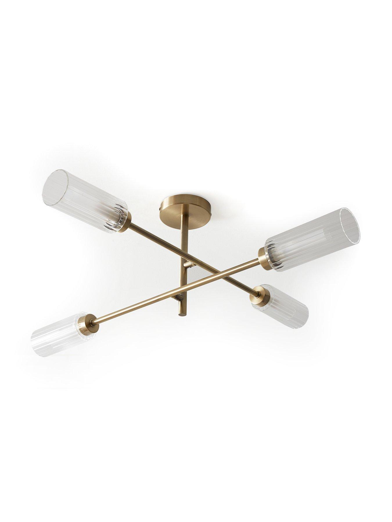 Image 3 of 5 of The Very Collection Ribbed Glass Ceiling Light