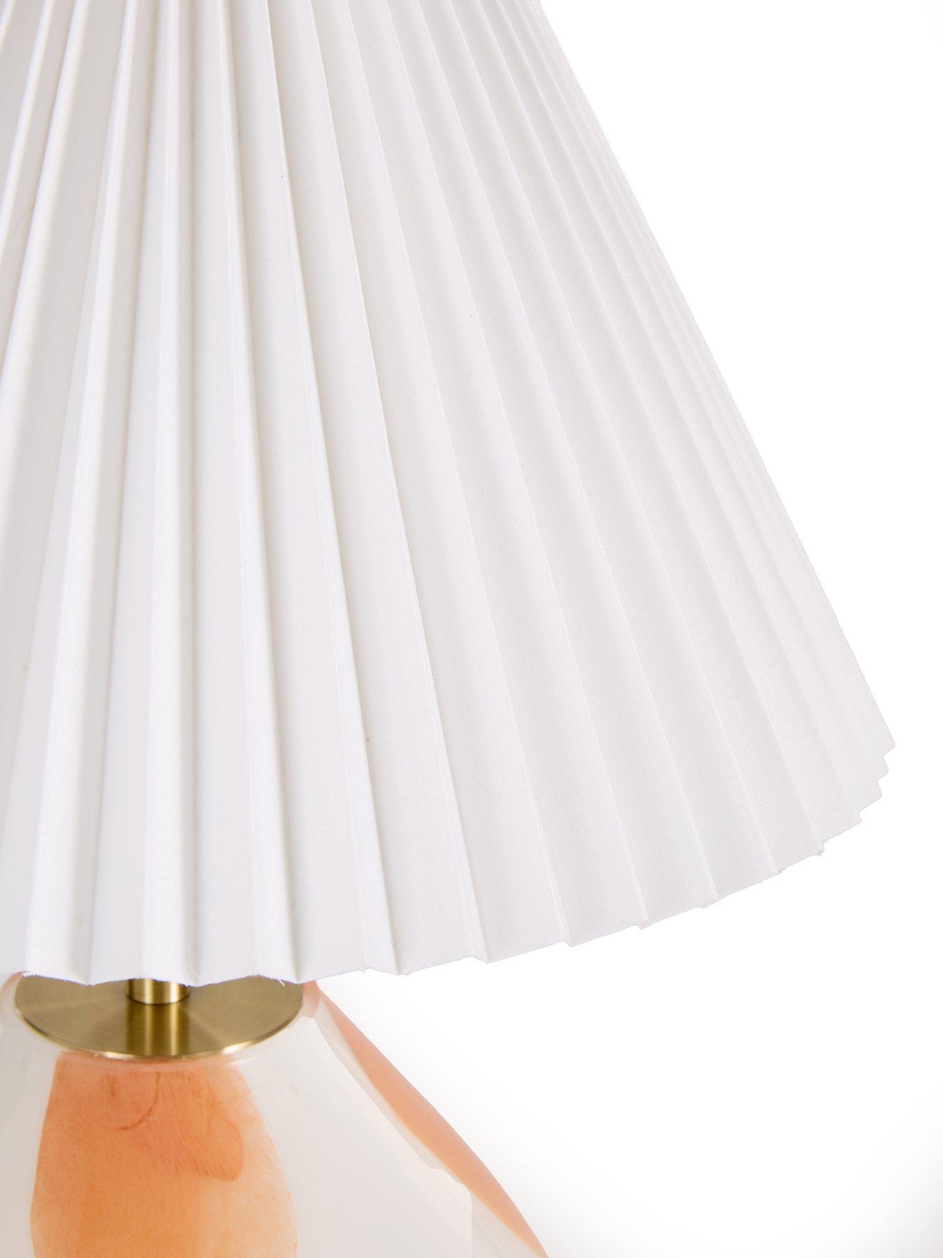 Image 3 of 5 of The Very Collection Spotted Glass Table Lamp With Pleated Shade