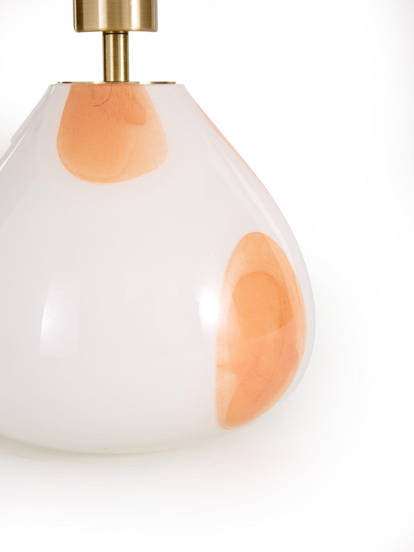 Image 4 of 5 of The Very Collection Spotted Glass Table Lamp With Pleated Shade