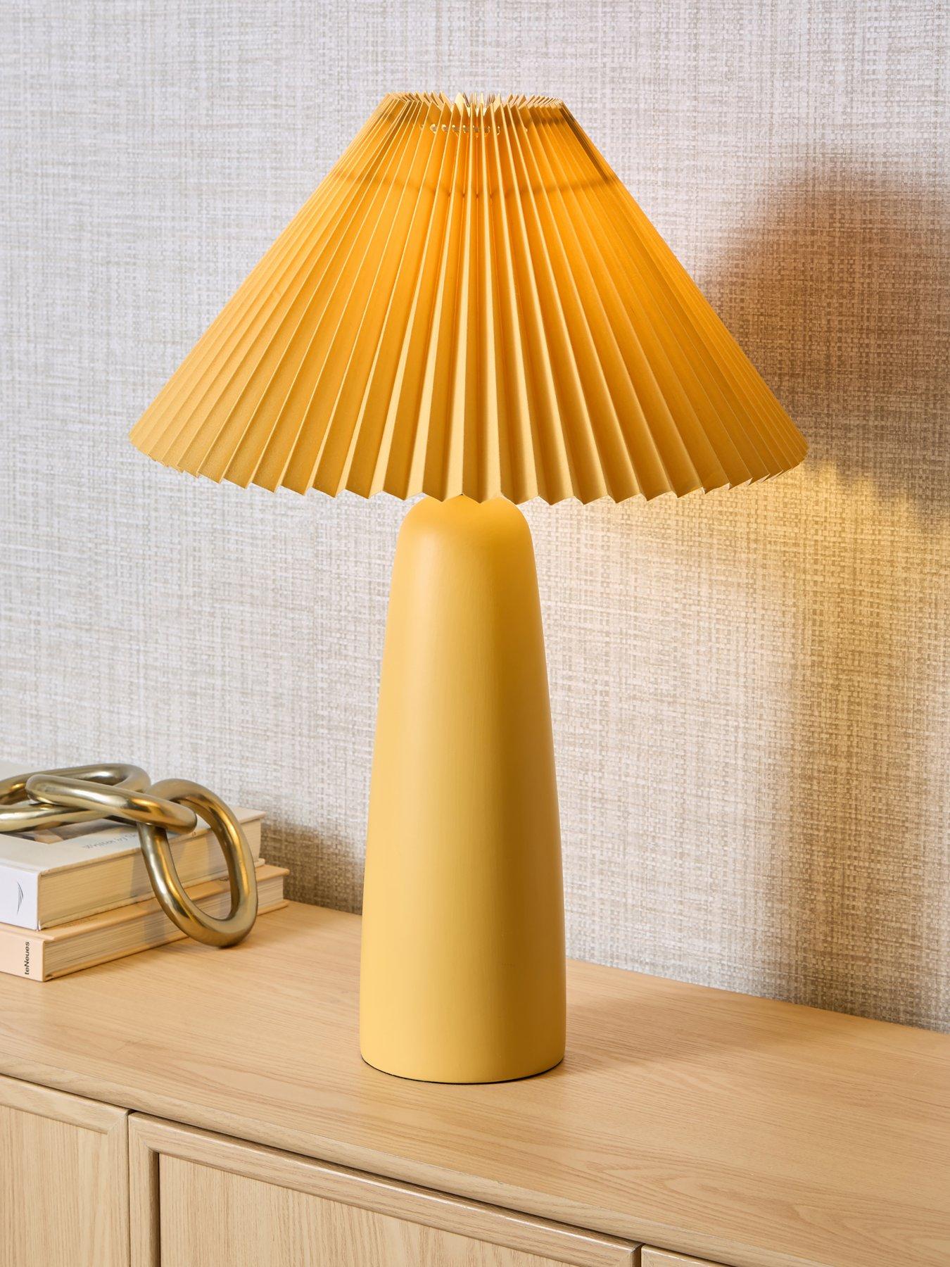 The Very Collection Ochre Table Lamp With Pleated Shade
