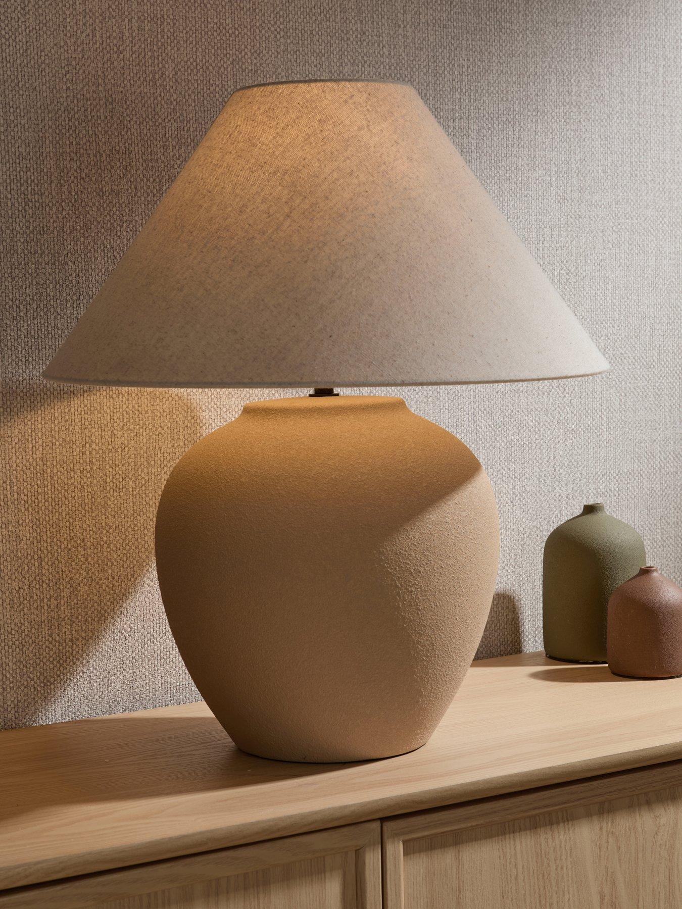 The Very Collection Large Ceramic Table Lamp - Clay