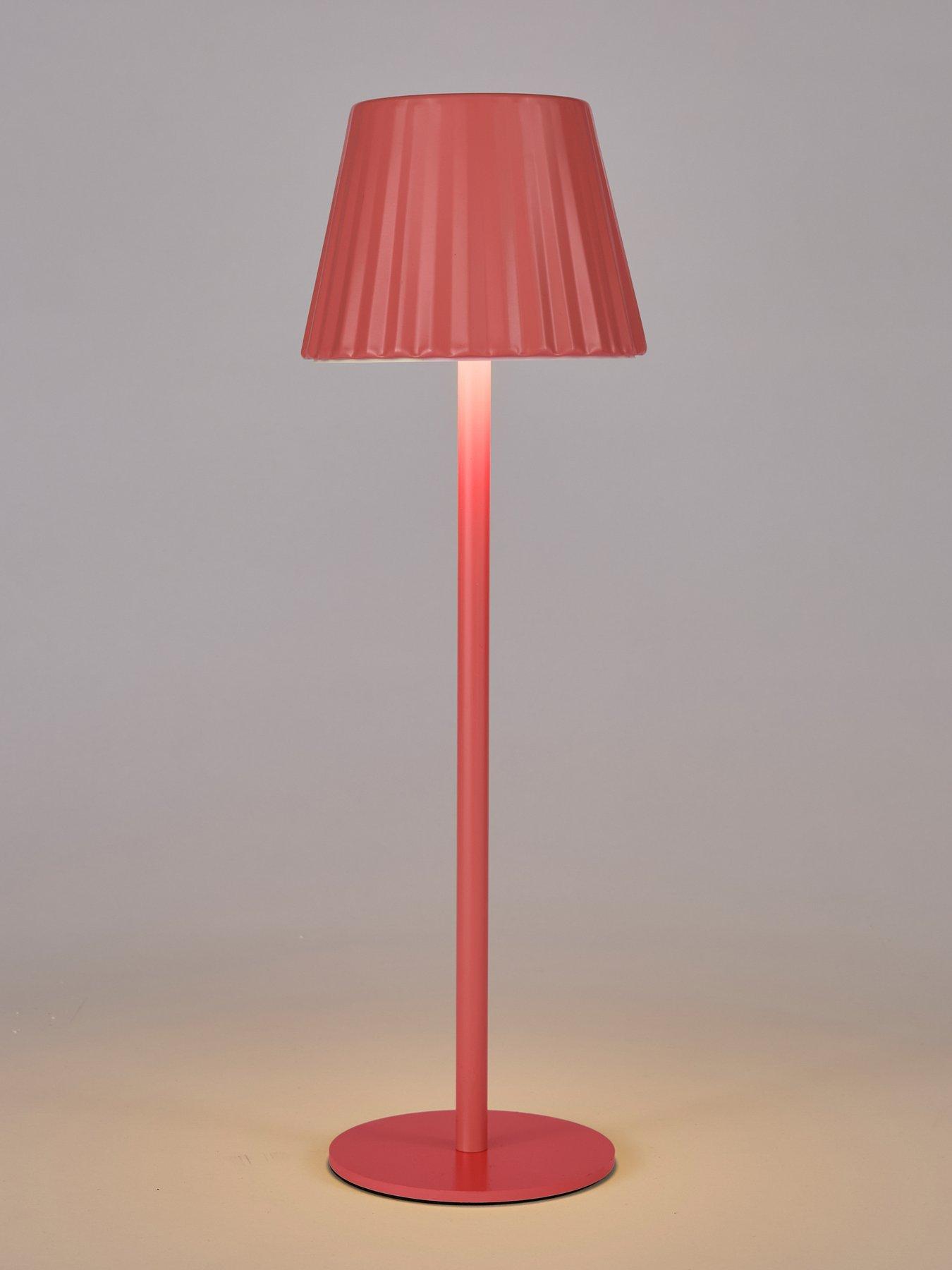 Image 3 of 7 of The Very Collection Rechargeable Table Lamp With Ribbed Shade