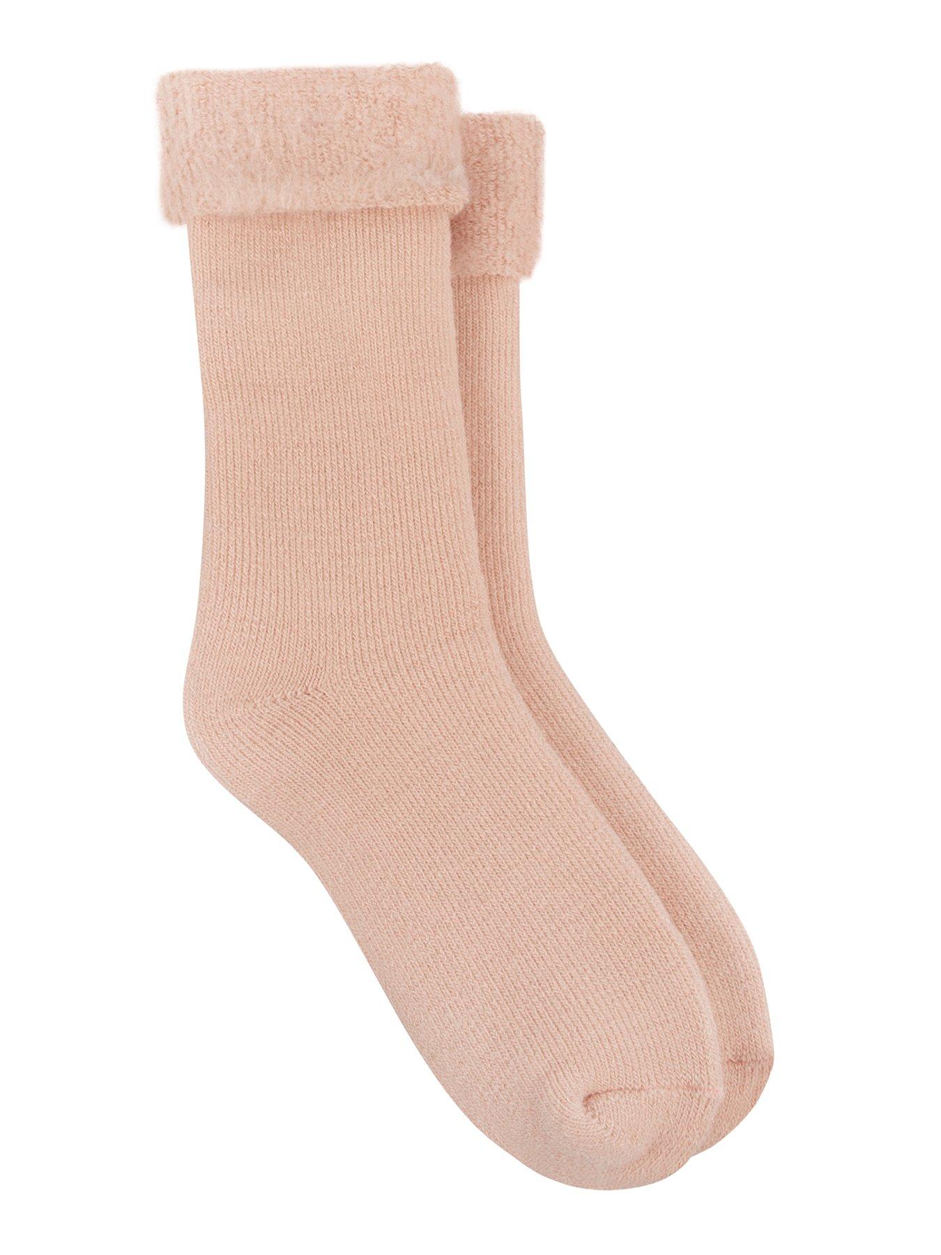 TOTES Toasties Ladies Recycled Brushed Thermal Bed Socks - Dusky Pink