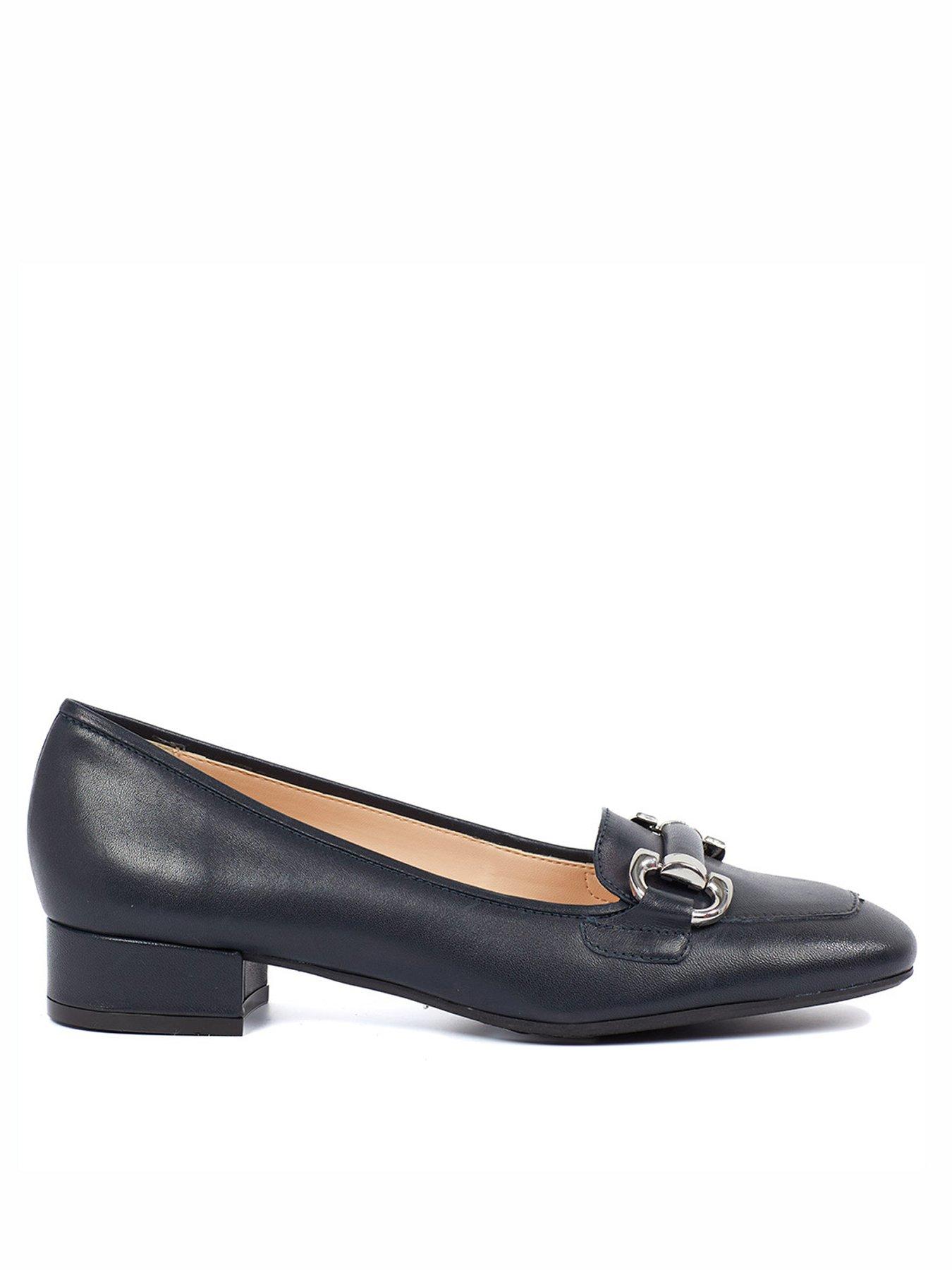 Jones Bootmaker Editta Snaffle Heeled Loafer, Navy, Size 3, Women