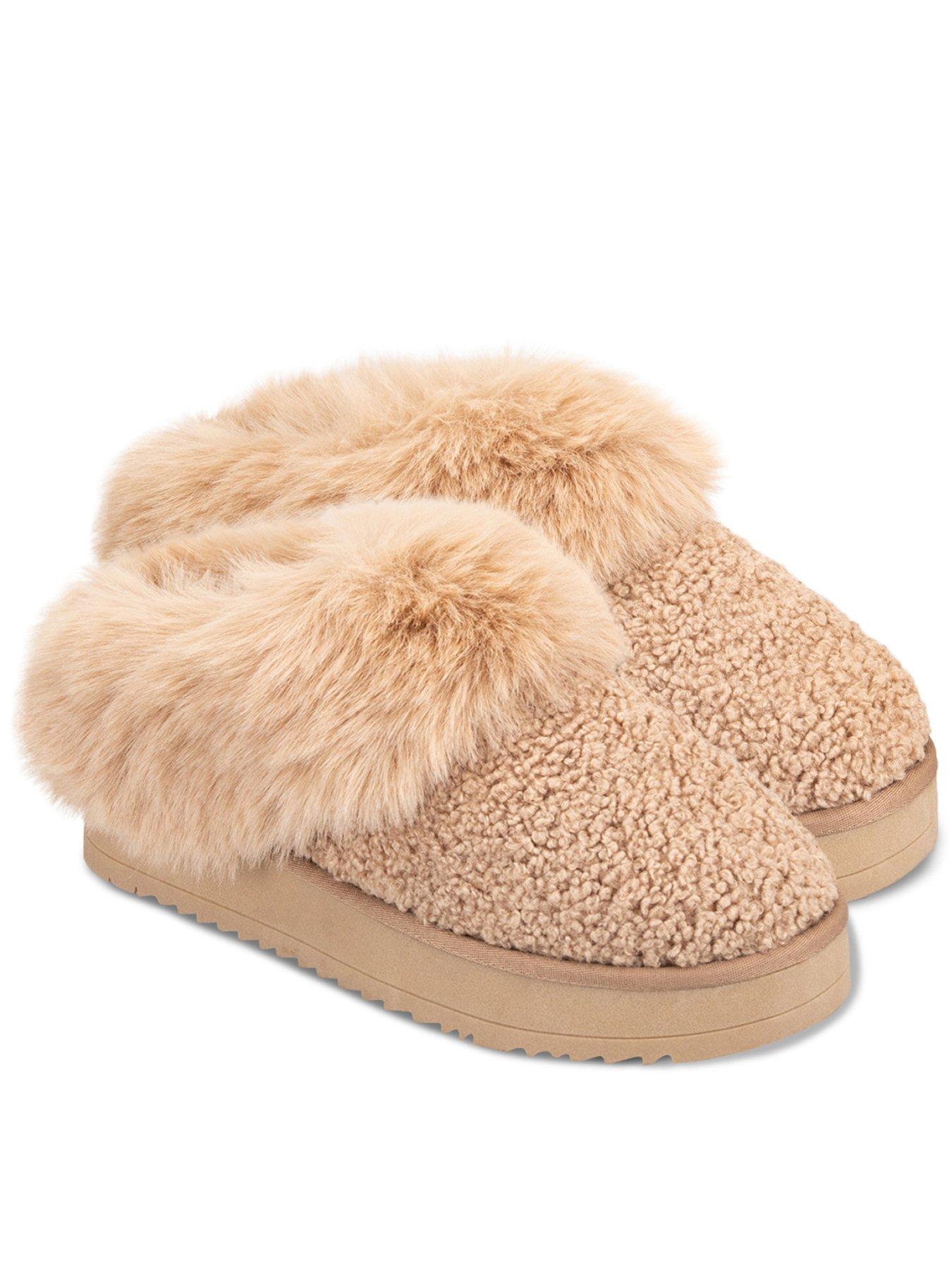 Totes Toasties Ladies Icons Textured Mule With Chunky Sole - Camel