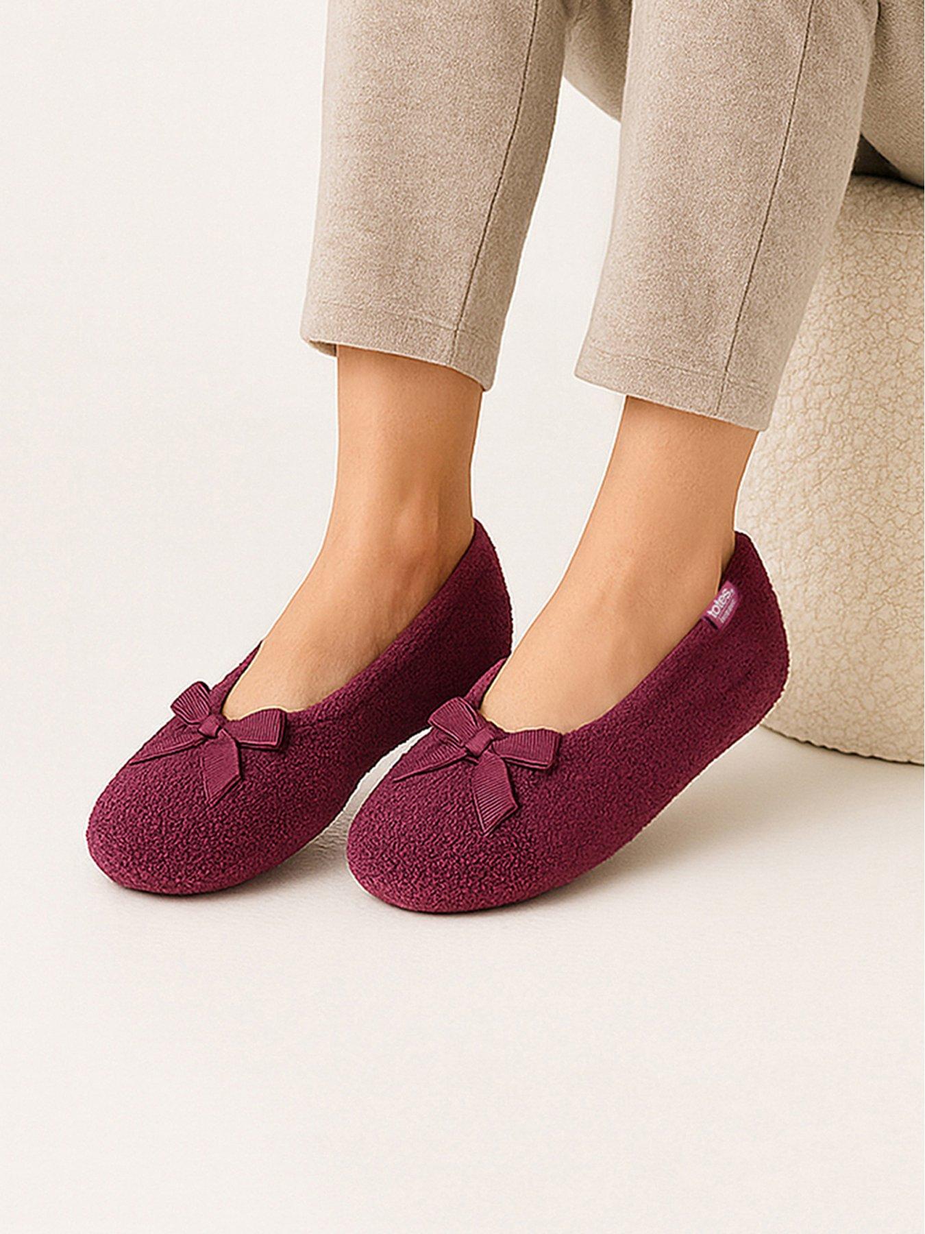 Image 4 of 4 of Totes Isotoner Isotoner Ladies Terry Ballerina Slippers - Burgundy
