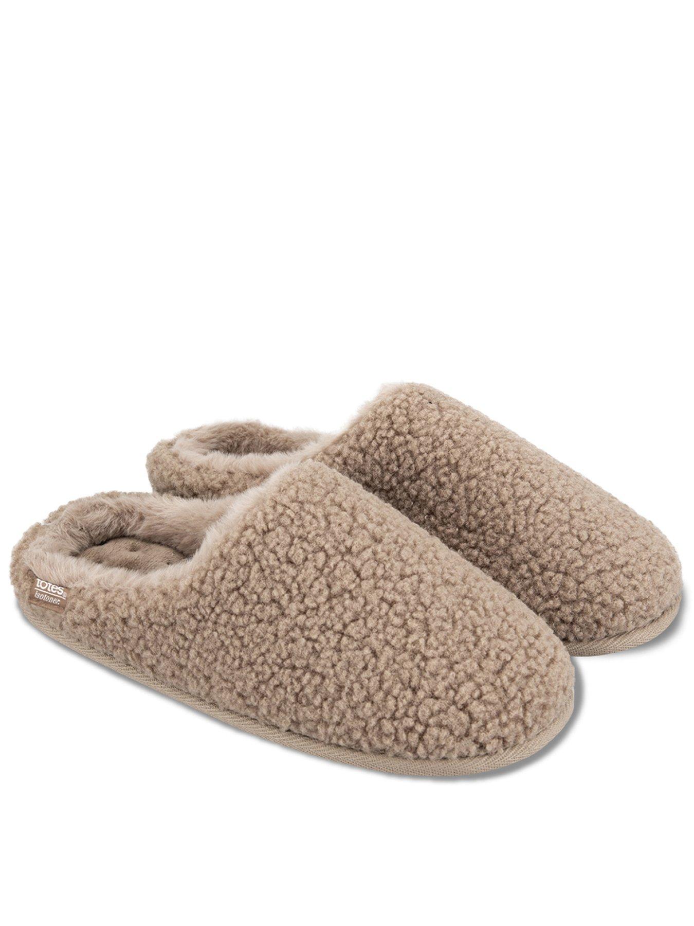 Totes Isotoner Isotoner Ladies Borg Swept Back Mule Mink Very