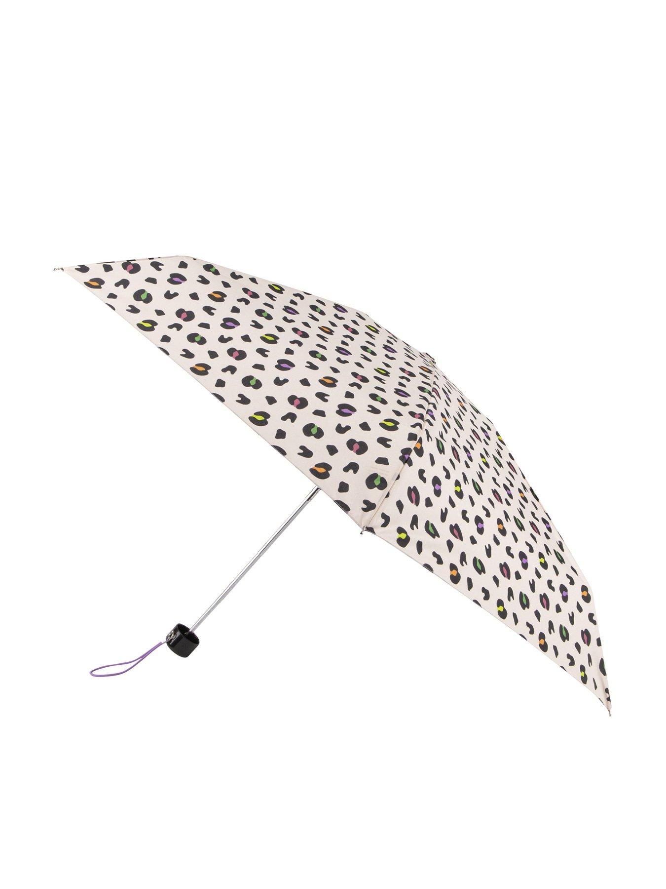 TOTES Compact Round Bright Animal Print Umbrella - Animal Print