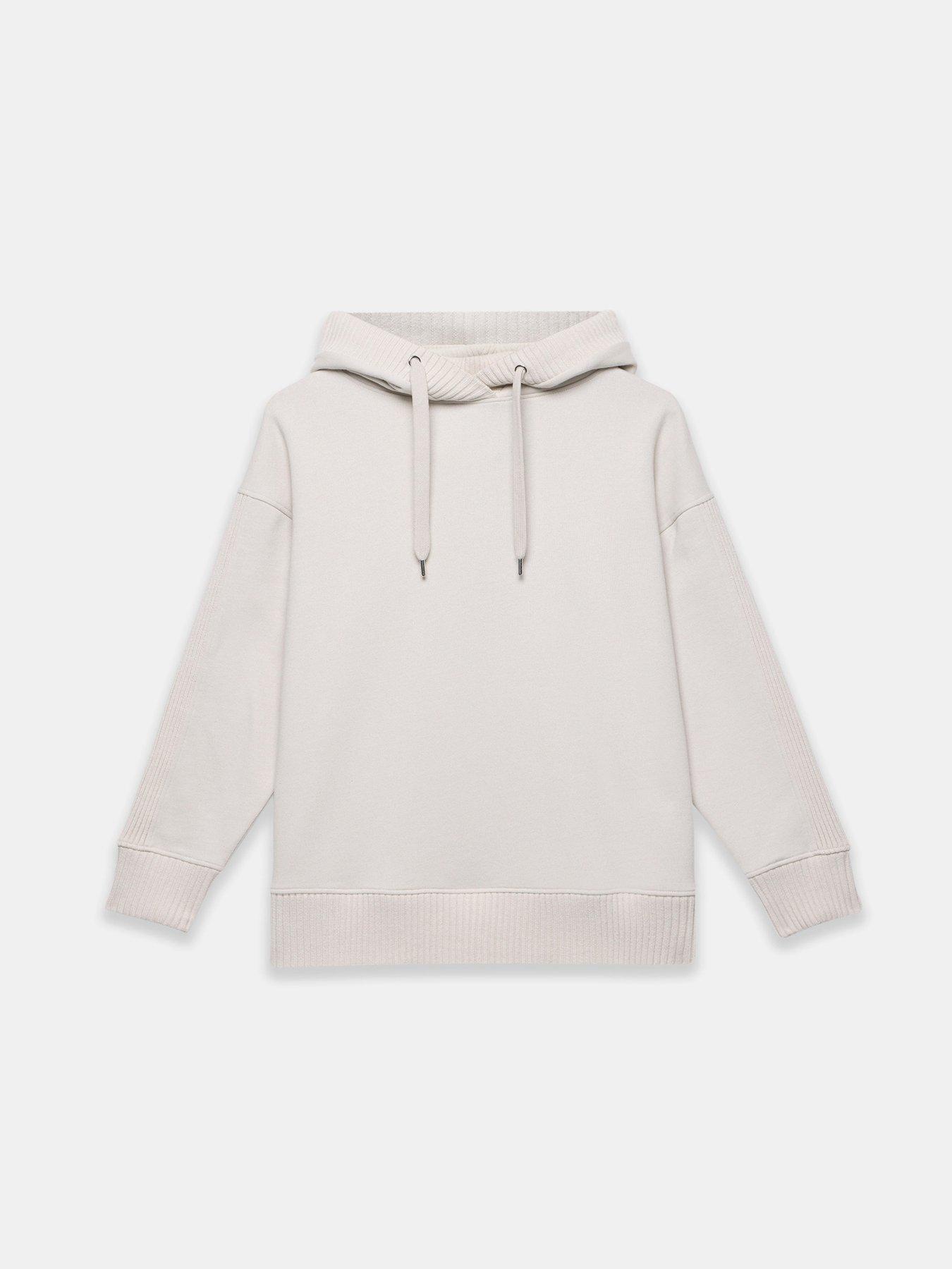 Mint Velvet Cream Knit Mix Hoodie White Very