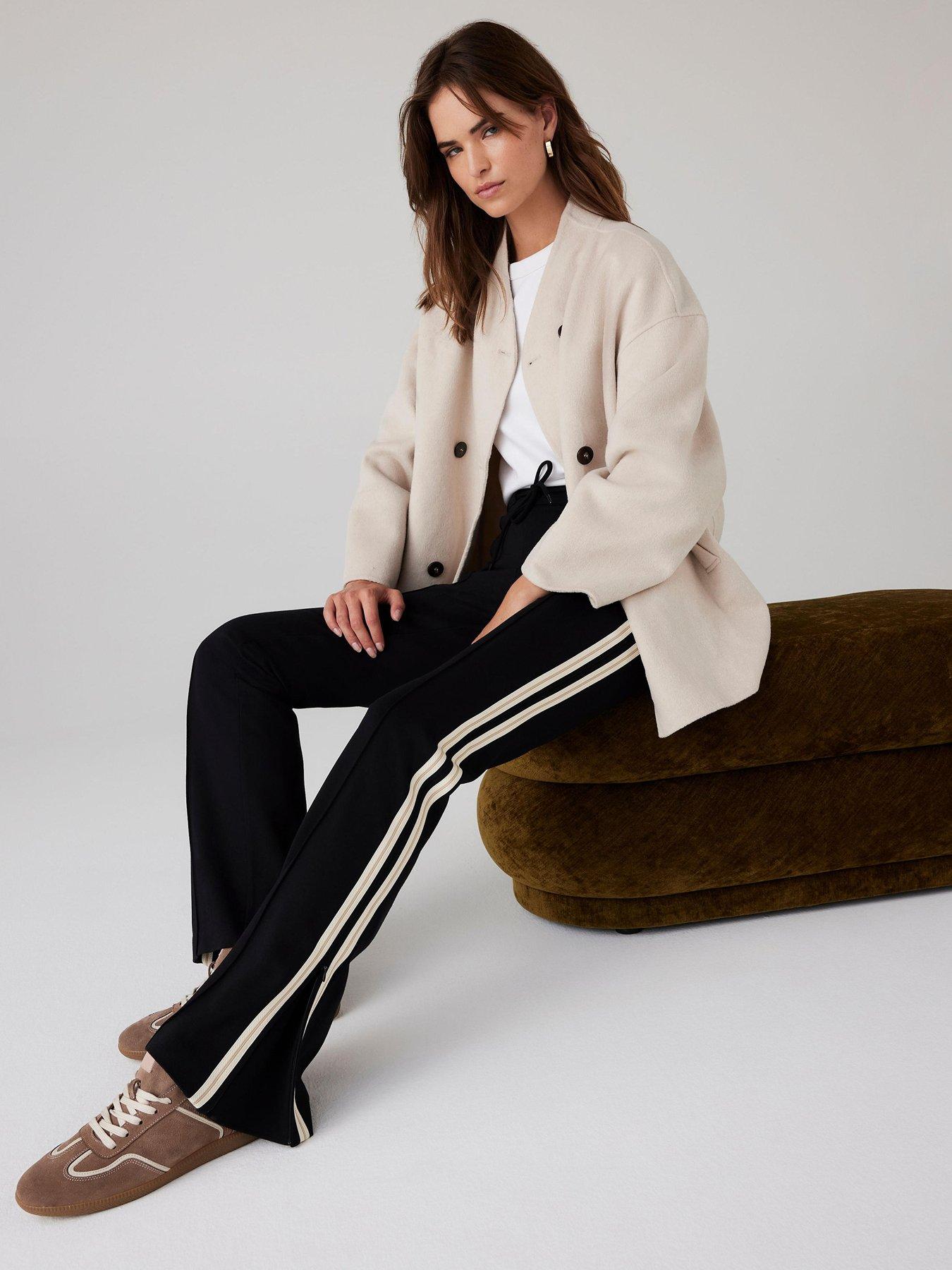 undefined Side Stripe Flare - Black