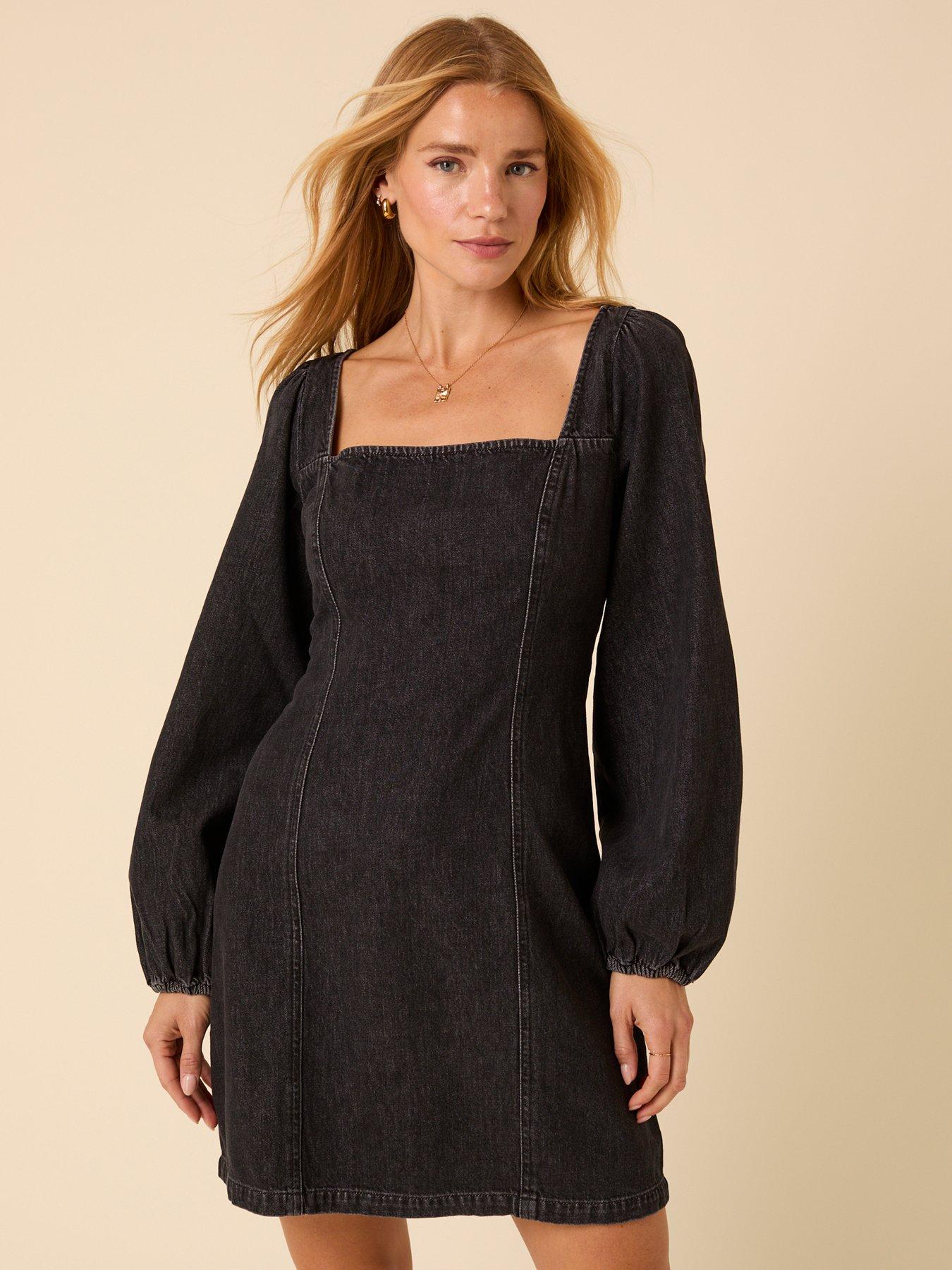 better in a black dress Mother of All Women's Marigold Denim Dress - Blue main image 1