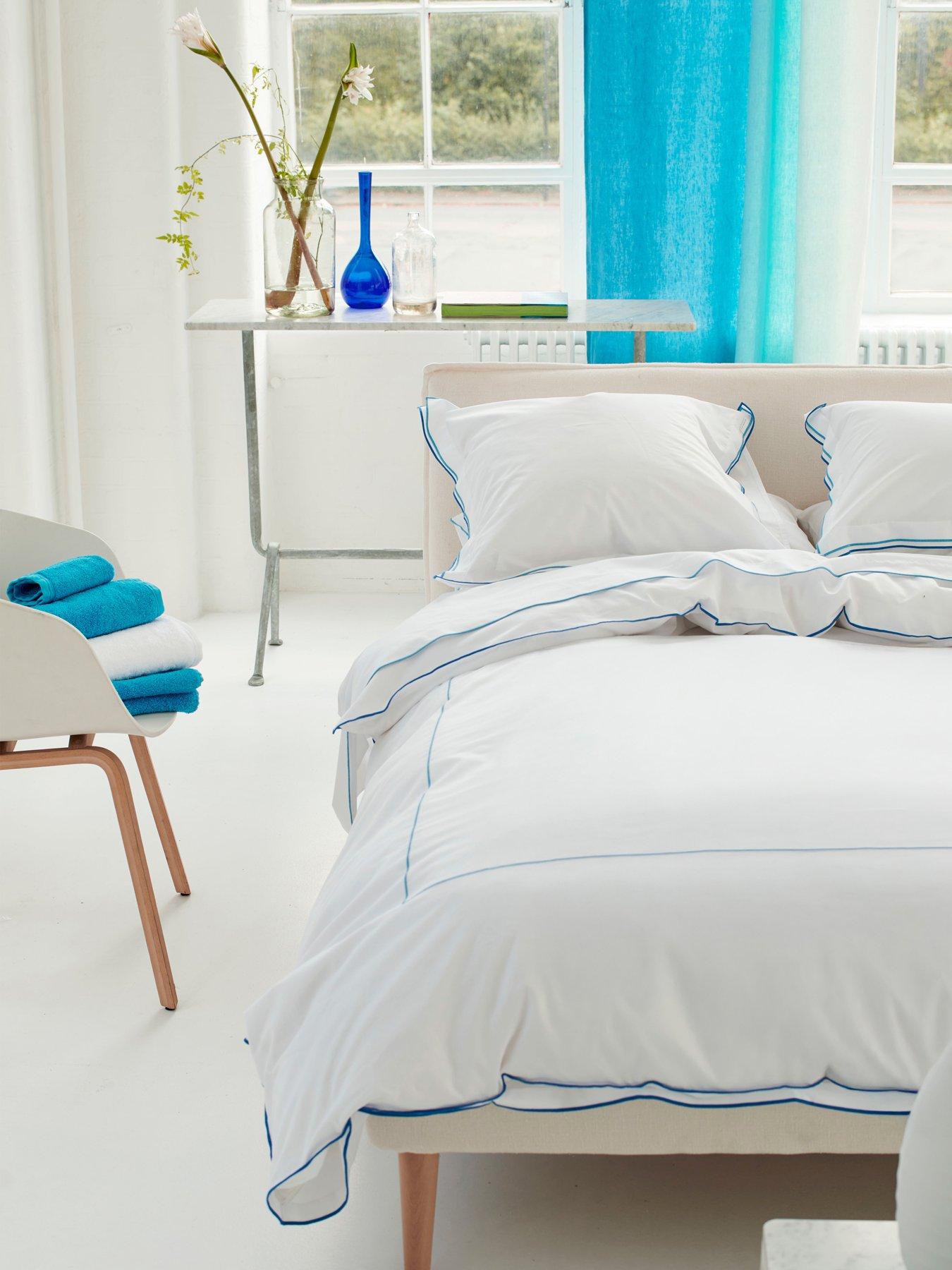 Image 1 of 5 of Designers Guild Astor 100% Cotton Quilt Set Cobalt Blue