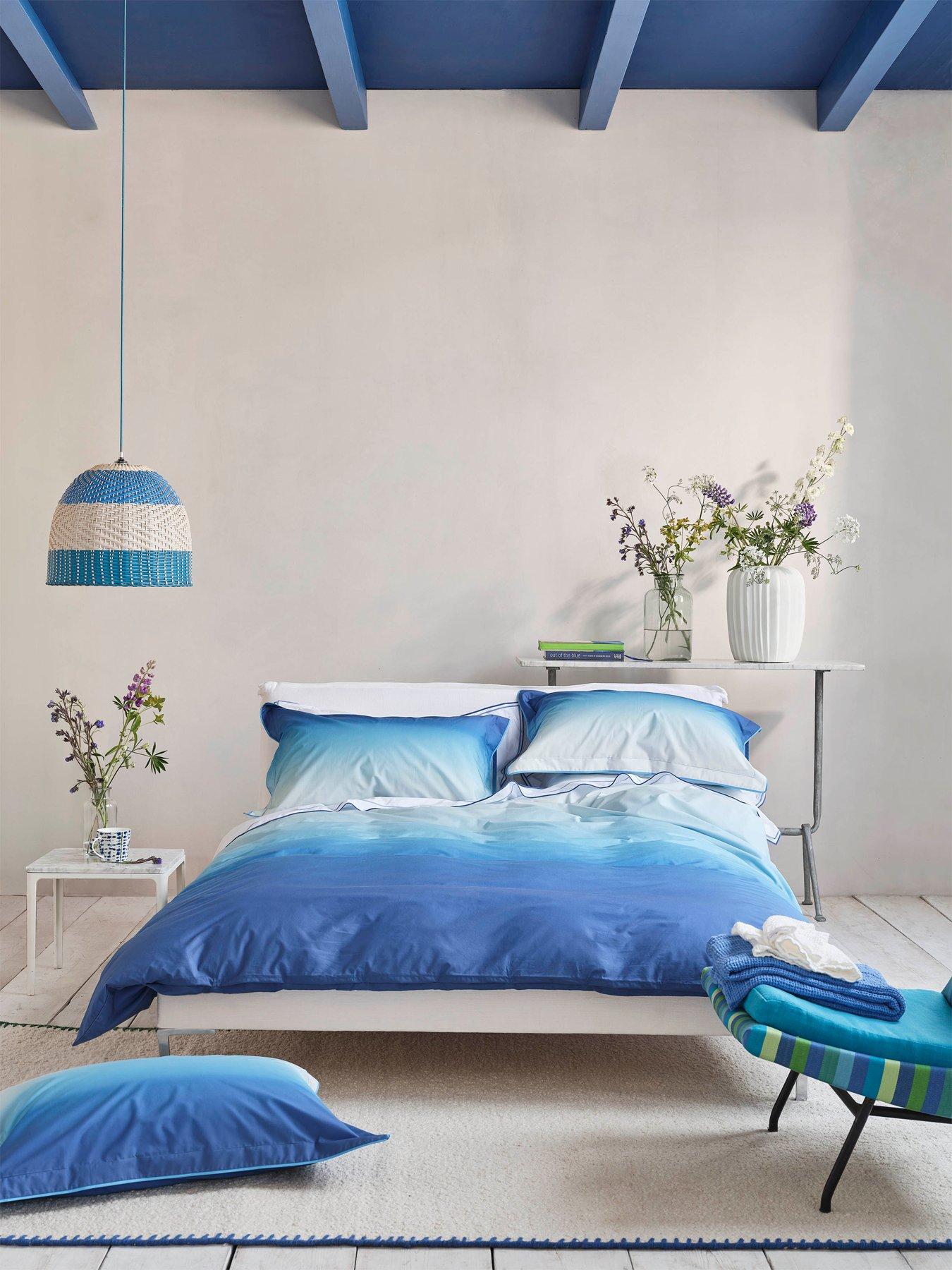 Designers Guild Savoie 100% Cotton Quilt Set Cobalt Blue