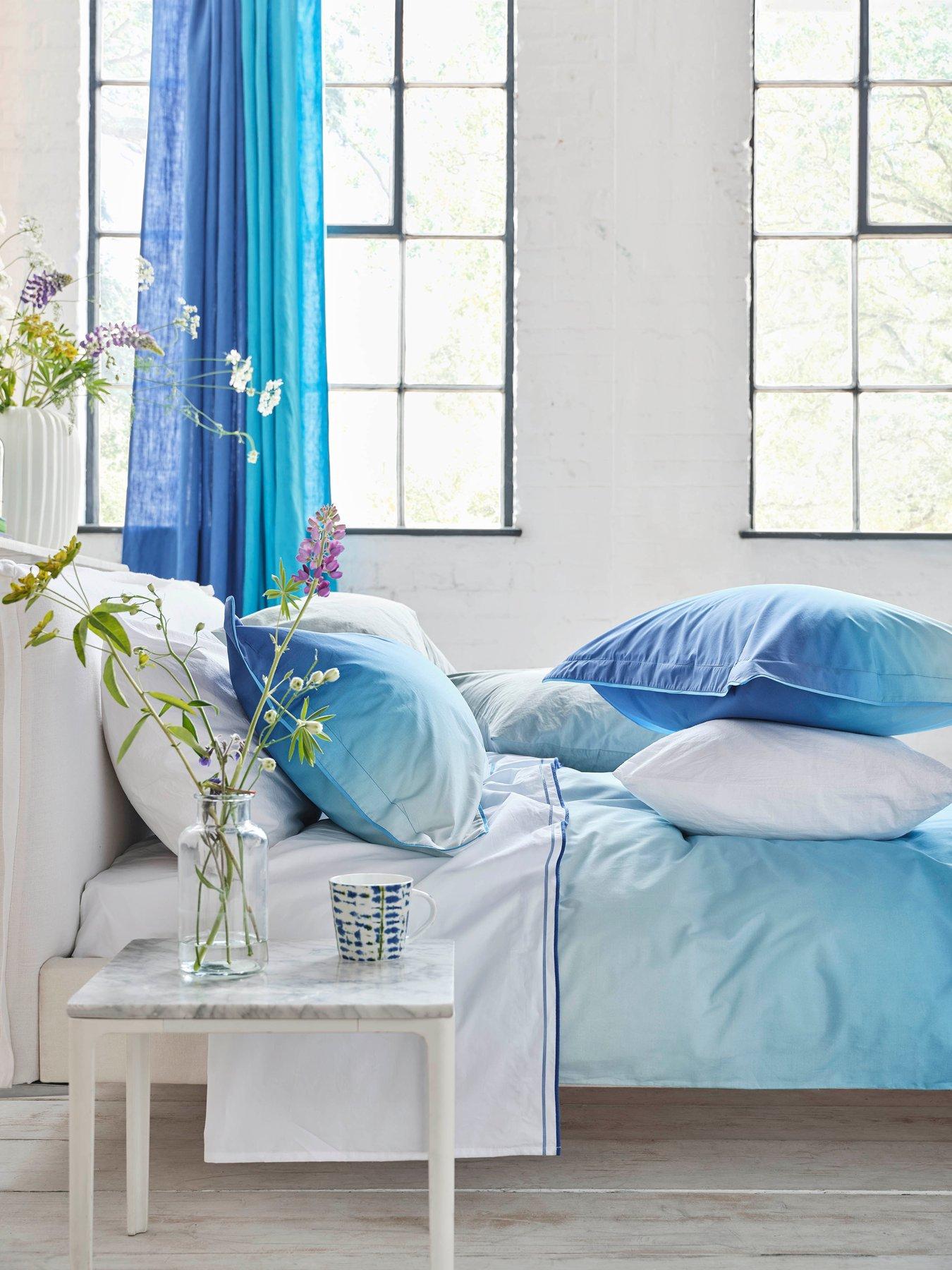 Designers Guild Astor 100% Cotton Flat Sheet Cobalt Blue