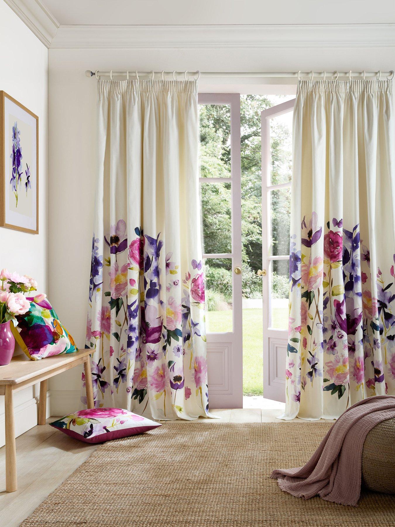 Bluebellgray Taransay Lined Header Tape Curtains 229cm X 229cm (90"x90")